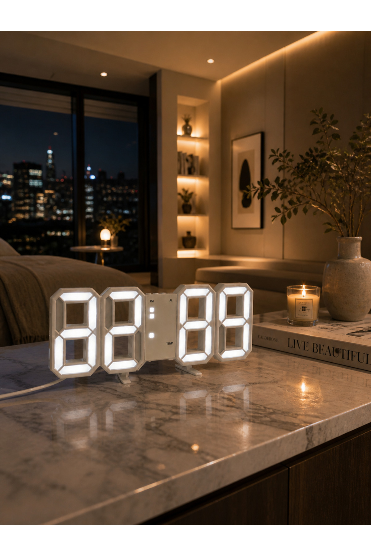 Digital Alarm Desk Clock with Thermometer cocem