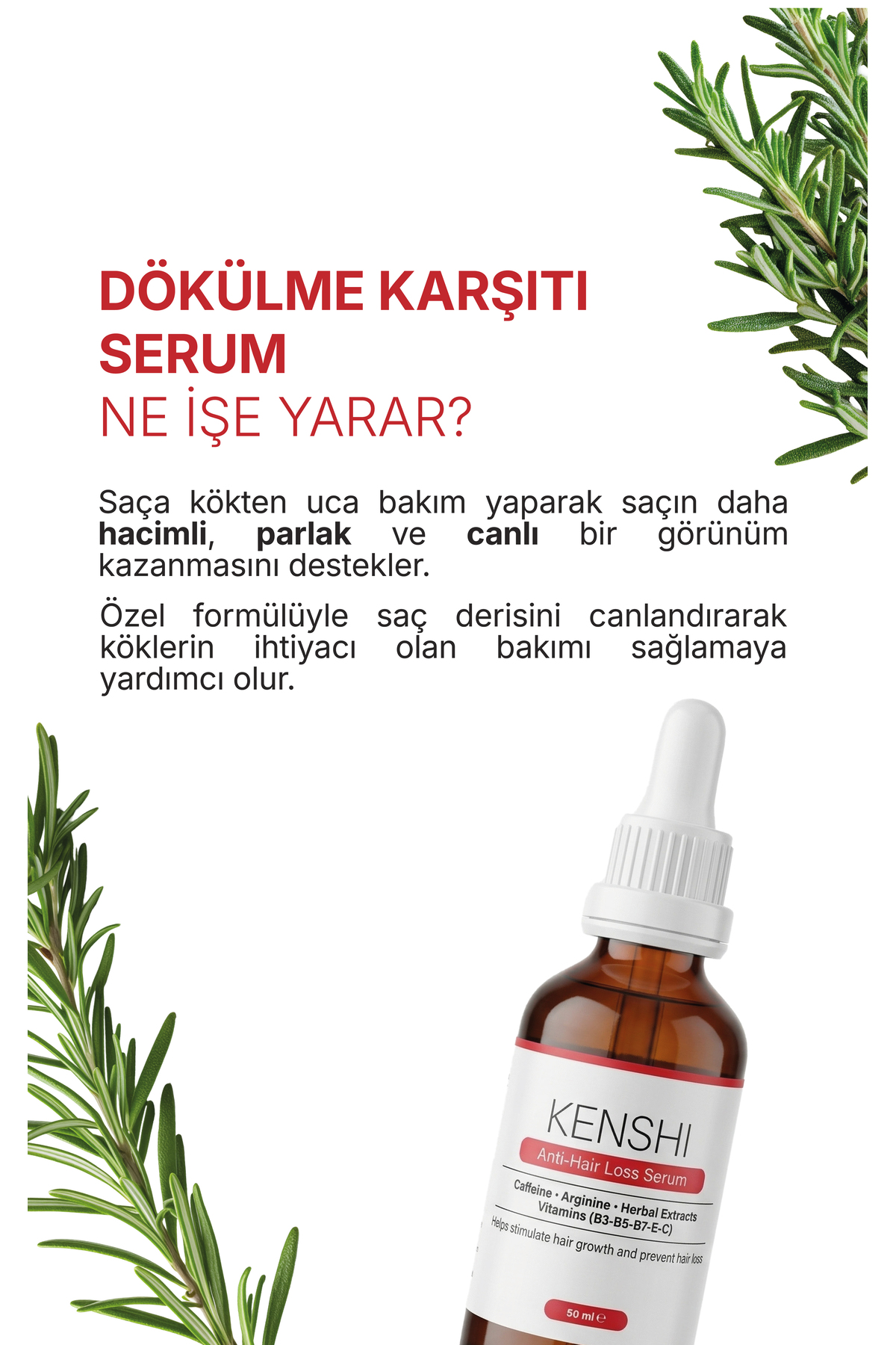 Dökülme Karşıtı & Yeni Saç Oluşumunu Destekleyici & Hızlı Saç Uzatma Bitkisel Saç Serumu — 1dk010 — تصویر 3 از 7