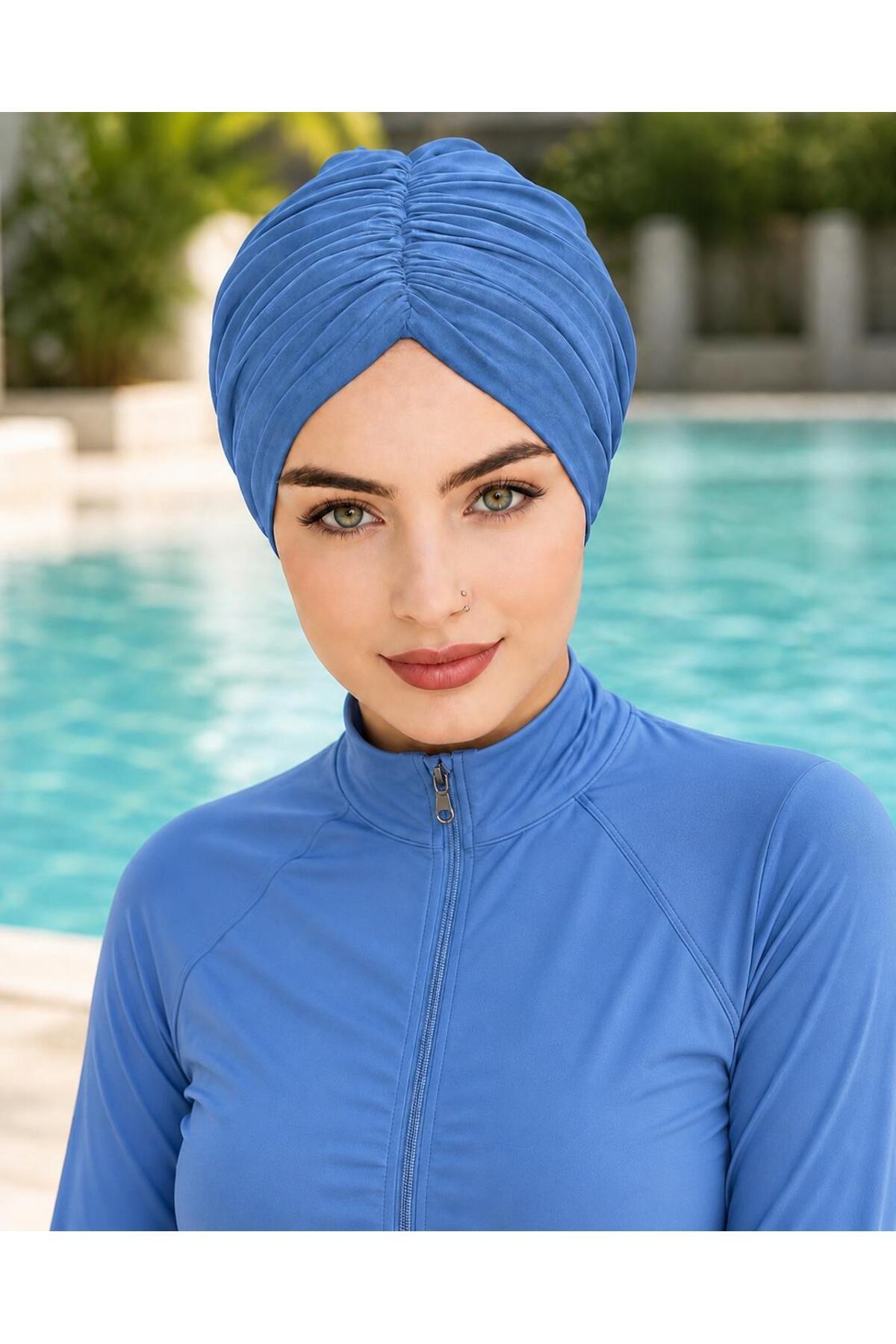 Ruched Front Tie Back Ready Bonnet Indigo Color