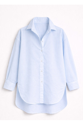 BRANDHILLS Bebek Mavi Renk Oversize Poplin Gömlek