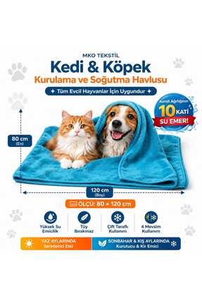 MKO TEKSTİL KÖPEK KURULAMA VE SOĞUTMA HAVLUSU MİKROFİBER SÜPER SU EMİCİ