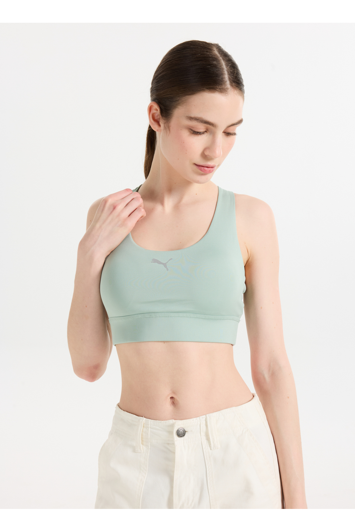 Puma Yeşil Kadın 68951922 TRAINING Mid Impact Bra Gr Sporcu Sütyeni görsel 3