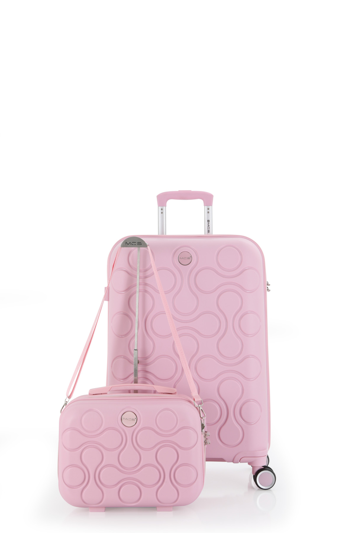 MCS Polypropylene 2-Piece Suitcase Set Large & Makeup V376
