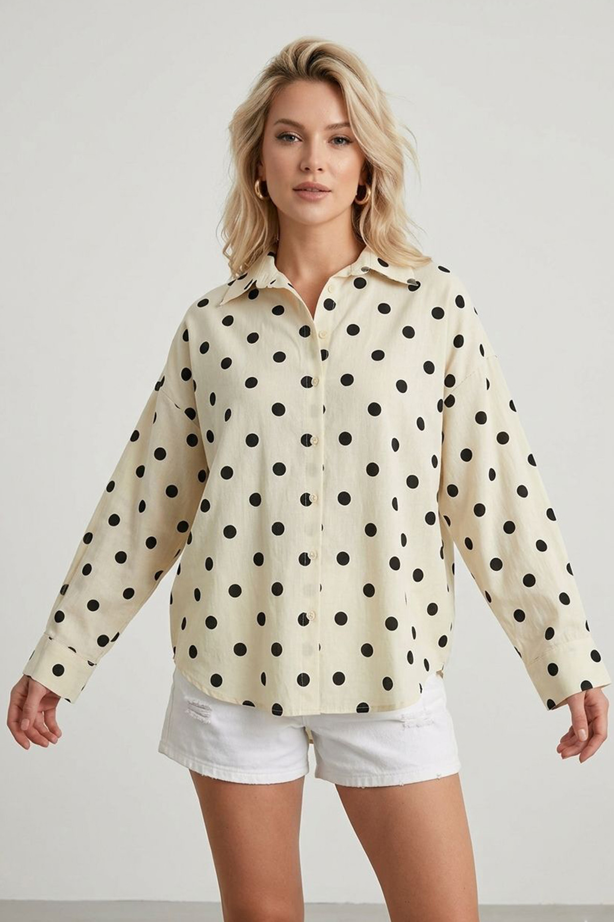 3900 Oversize Long Basic Shirt - Mink