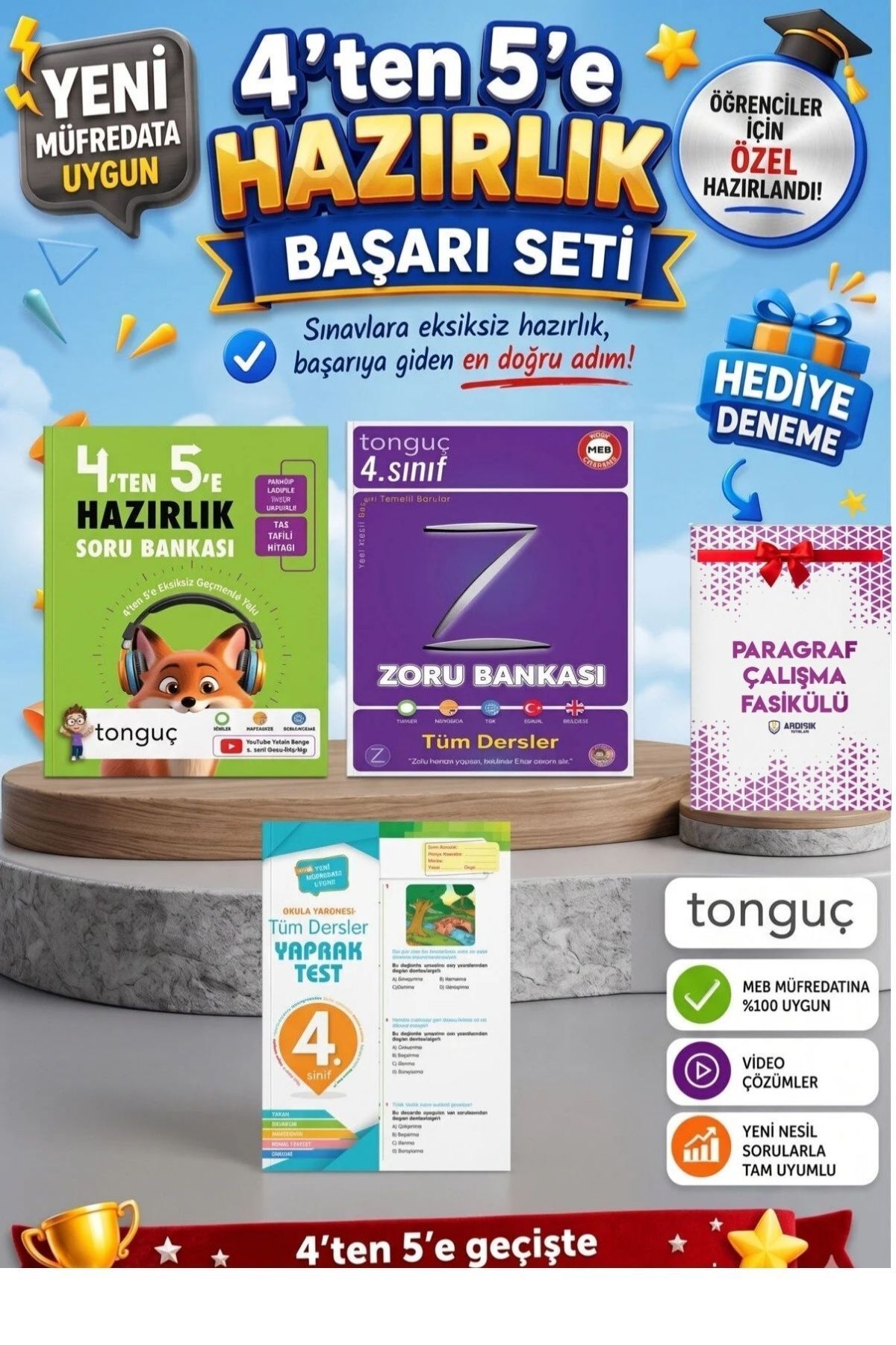 Tonguç Yayınları 4. Sınıf Tüm Dersler Zoru Bankası 4 ten 5 e