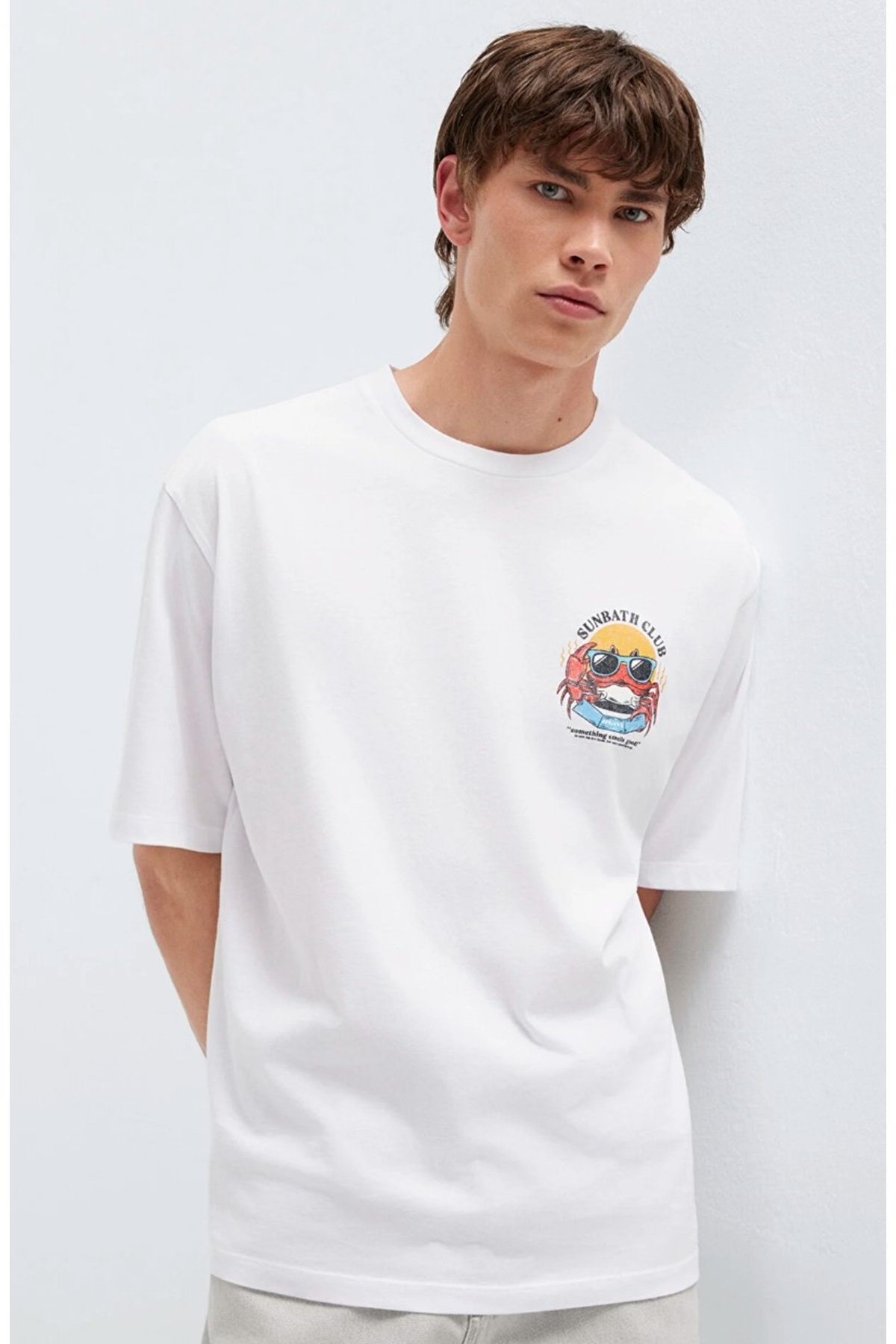 Mavi M0613386 Yengeç Baskılı Tişört Erkek T-Shirt BEYAZ - Fiyatı