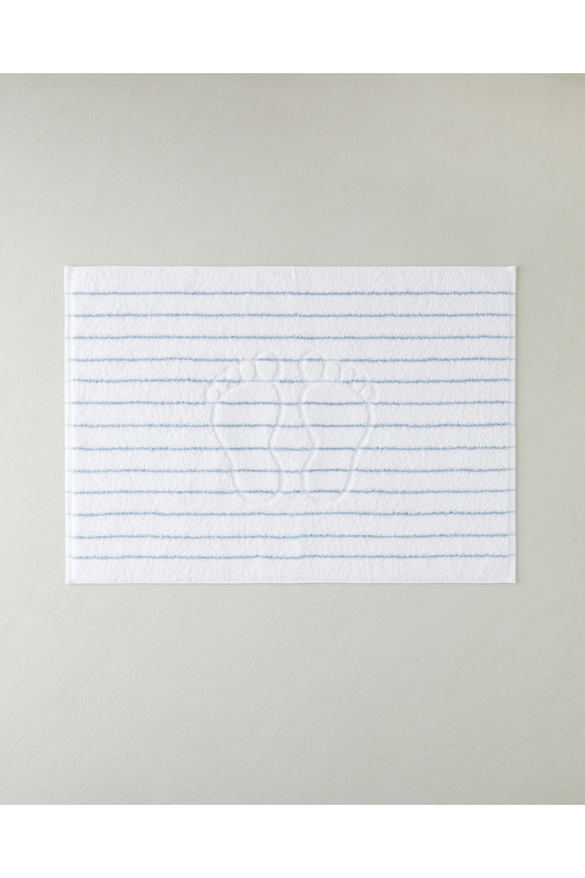 Mono Stripe Pamuk Ayak Havlusu 50x70 cm Beyaz - Mavi