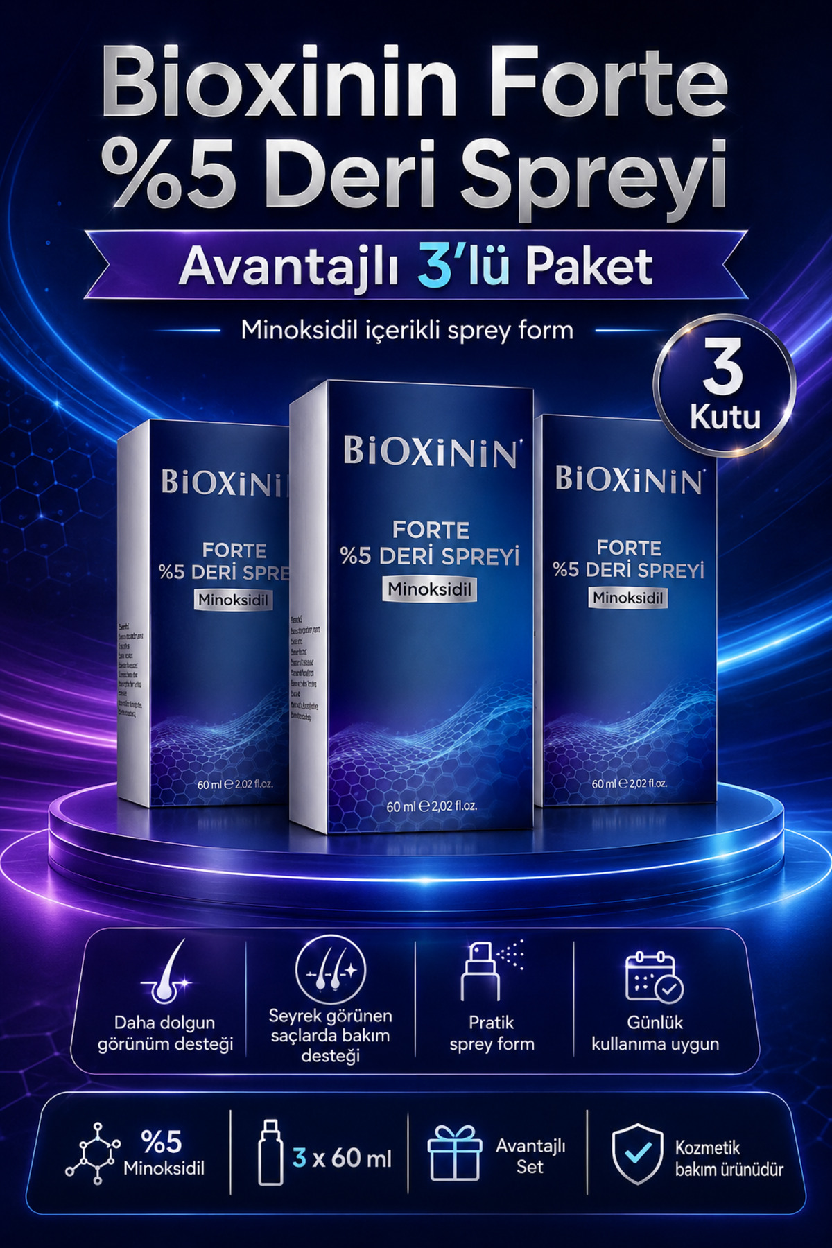 Bioxinin Forte Set Sprey 3 Al 2 Öde Yeni Ambalaj — qwe8697432094978
