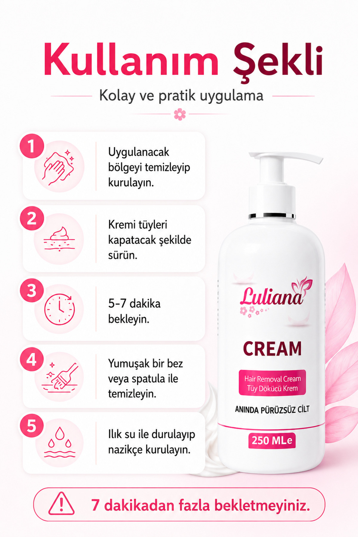 Tüy Dökücü Krem 250 ml Hassas Ciltlere Uygun Kolay Kullanım Pürüzsüz Cilt Etkisi — HR5464784848 — تصویر 6 از 8