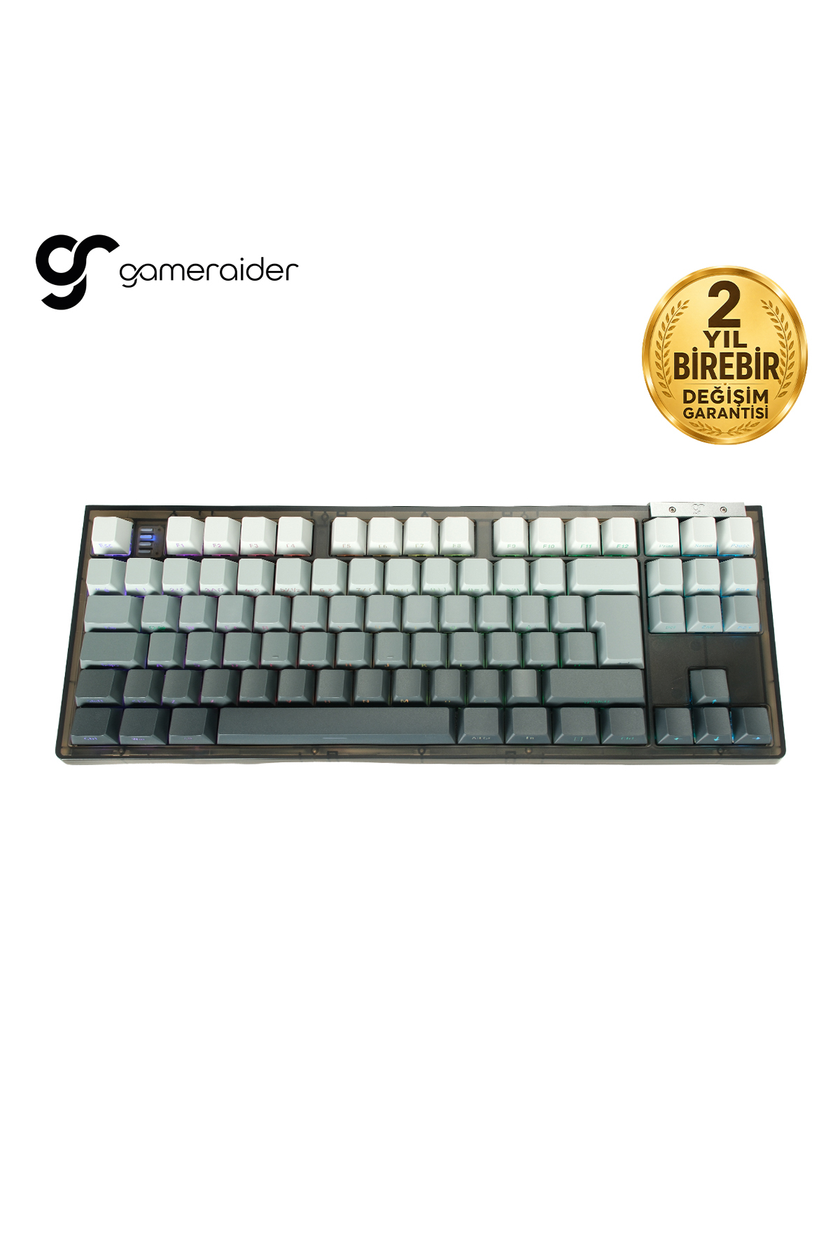GameRaider Force87 Black Gray Gradient Jixian Red Switch Hotswap