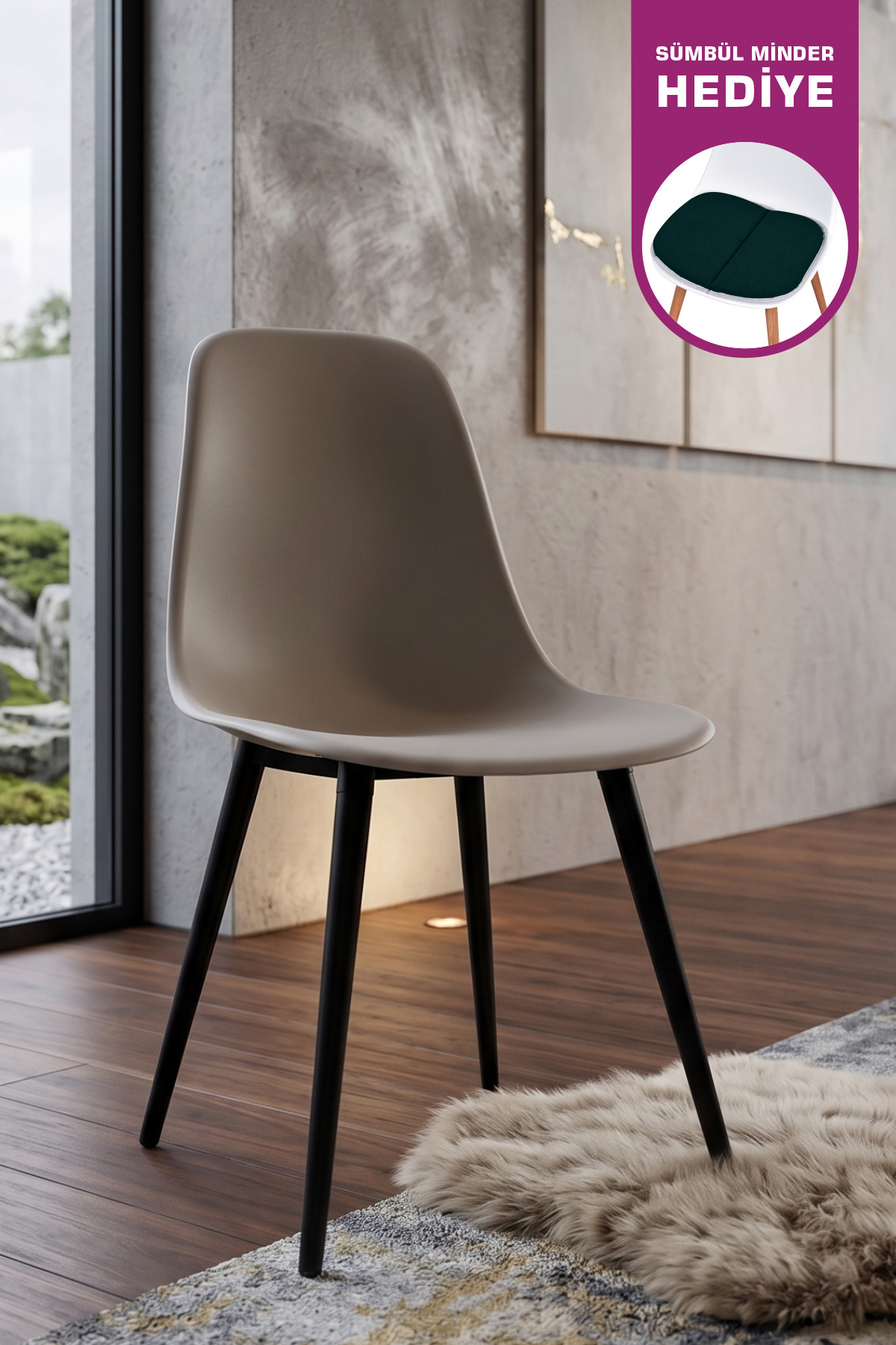 Eames Black Wooden Leg Plastic Grey Chair