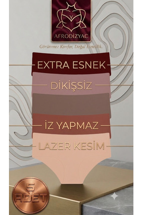 Afrodizyac 5!i Extra Yüksek Bel Lazer Kesim Extra Esnek İz yapmaz Dikişsiz Kü...