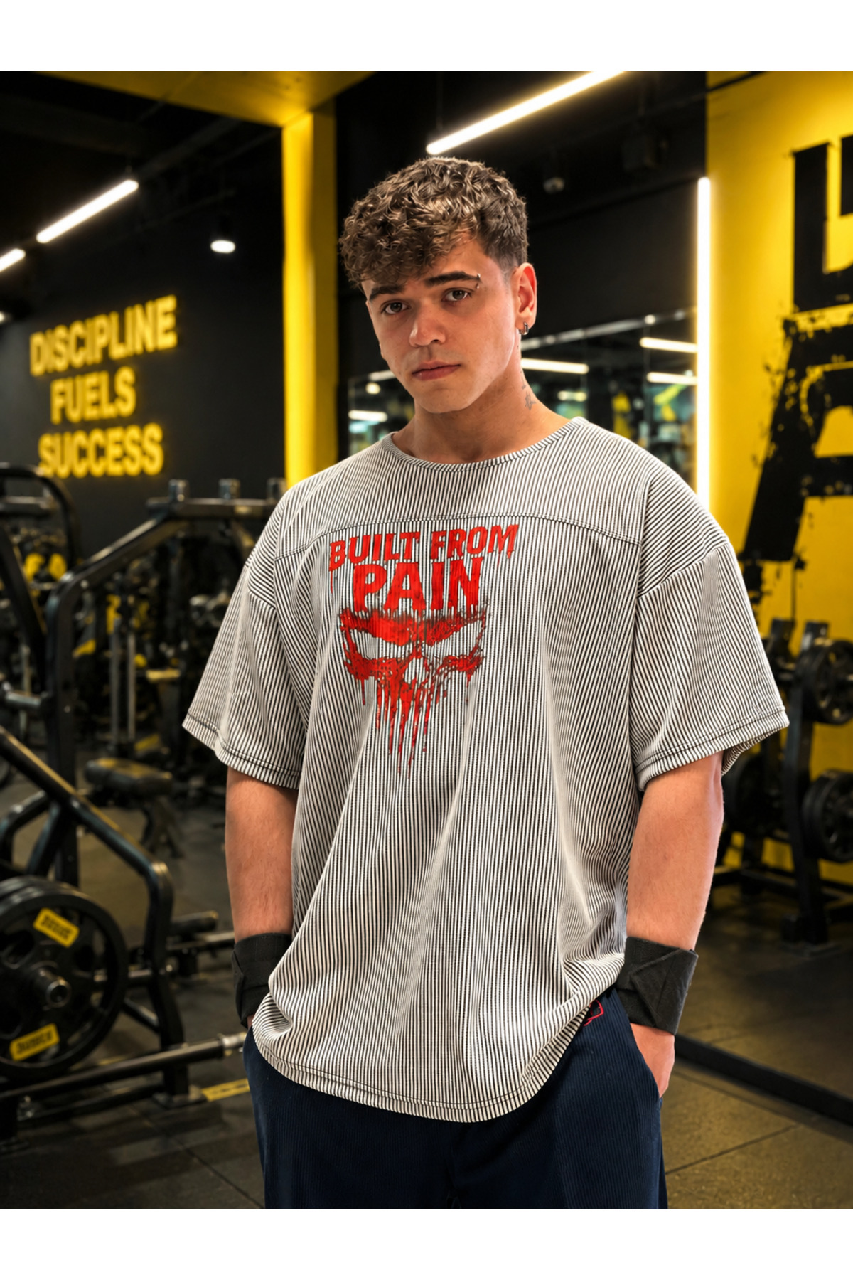 Goat Giyim Fitness Üst Sporcu Baggy Kesim T-Shirt görsel 4