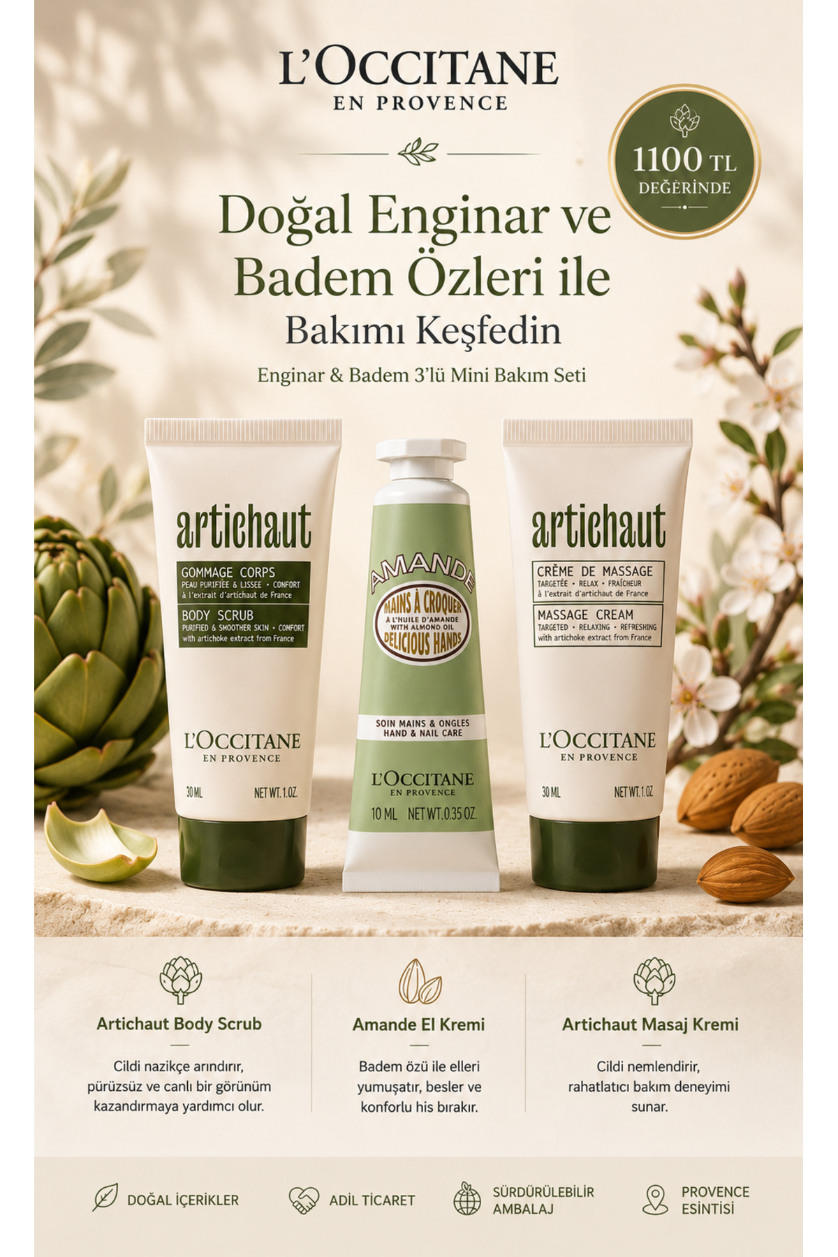 L'Occitane Mini El ve Vücut Bakım Seti, 3'lü Set - Fiyatı, Yorumları