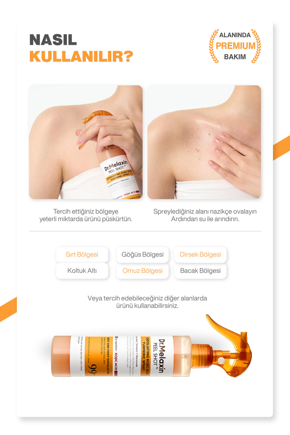 Kojik Asit İçerikli Vücut Peeling Spreyi – Batık ve Kararma Karşıtı Bakım 200ml — TYC5E822AC6DBF2F5F3D1BE00 — تصویر 7 از 7