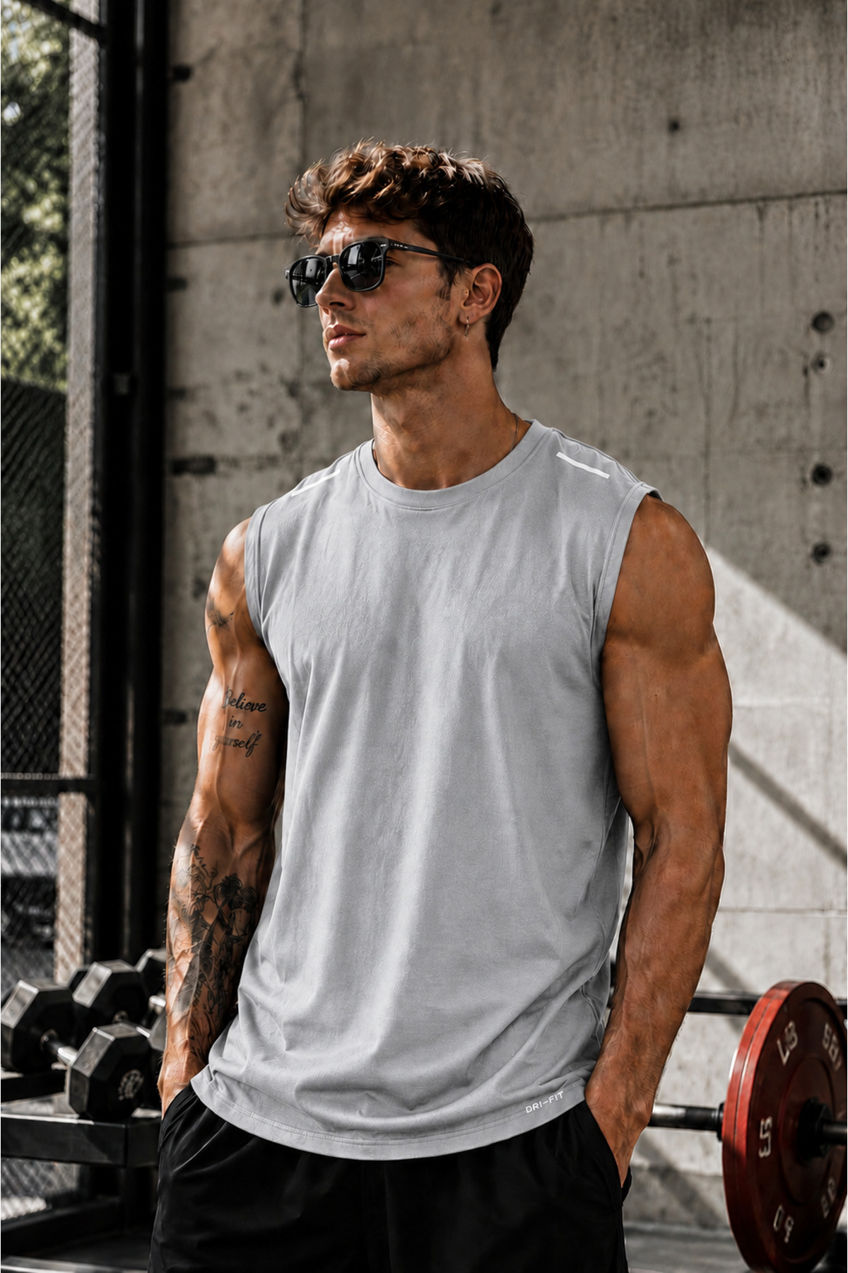 Men Moisture Absorbing Quick Dry Athletic Technical Performance Athlete Zero Sleeve T-shirt Gym 108