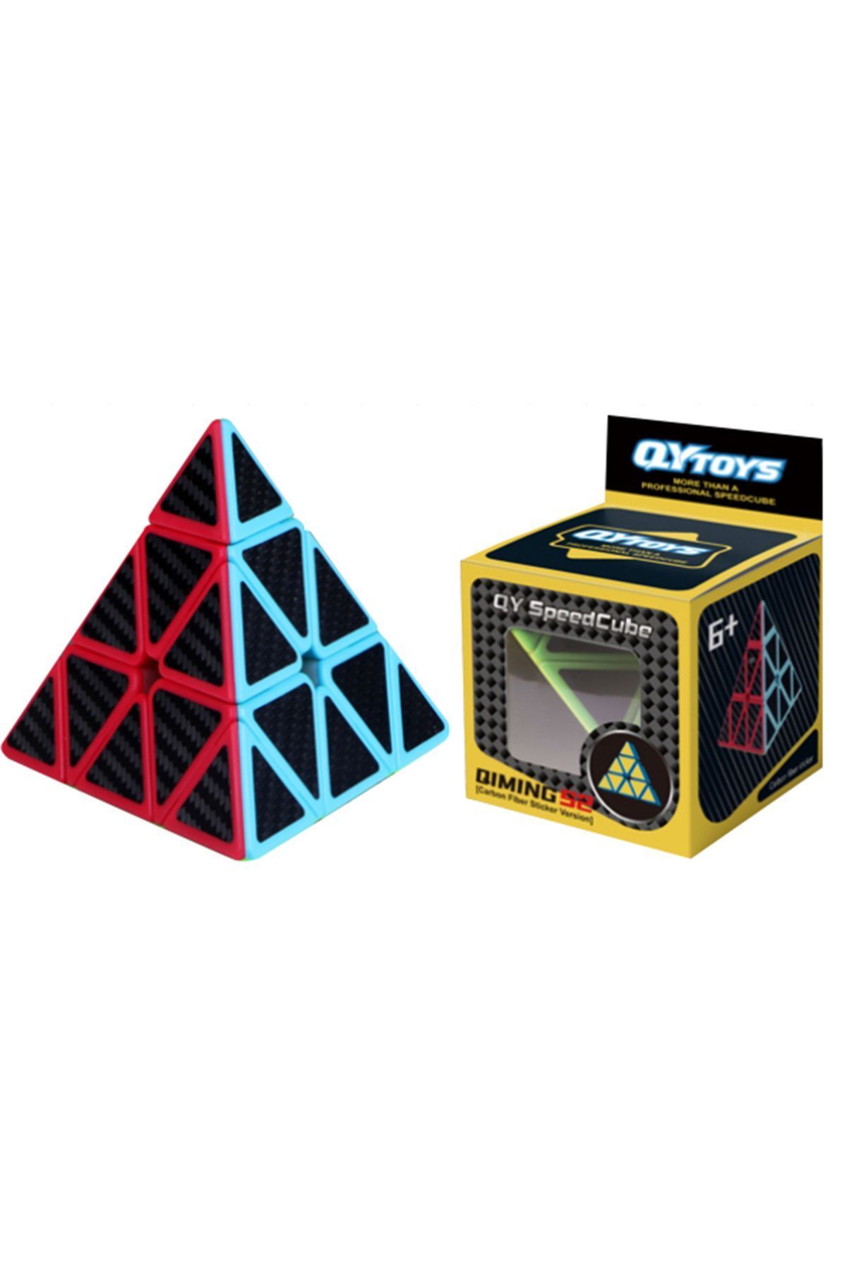 QY Fiber Carbon Pyramid Cube Fast Rubical Intelligence Patience Cube