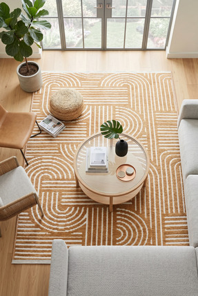 Halispecial Raye Bej Yıkanabilir Kilim-Kaydırmaz taban Pamuk Dokuma Salon Mut...