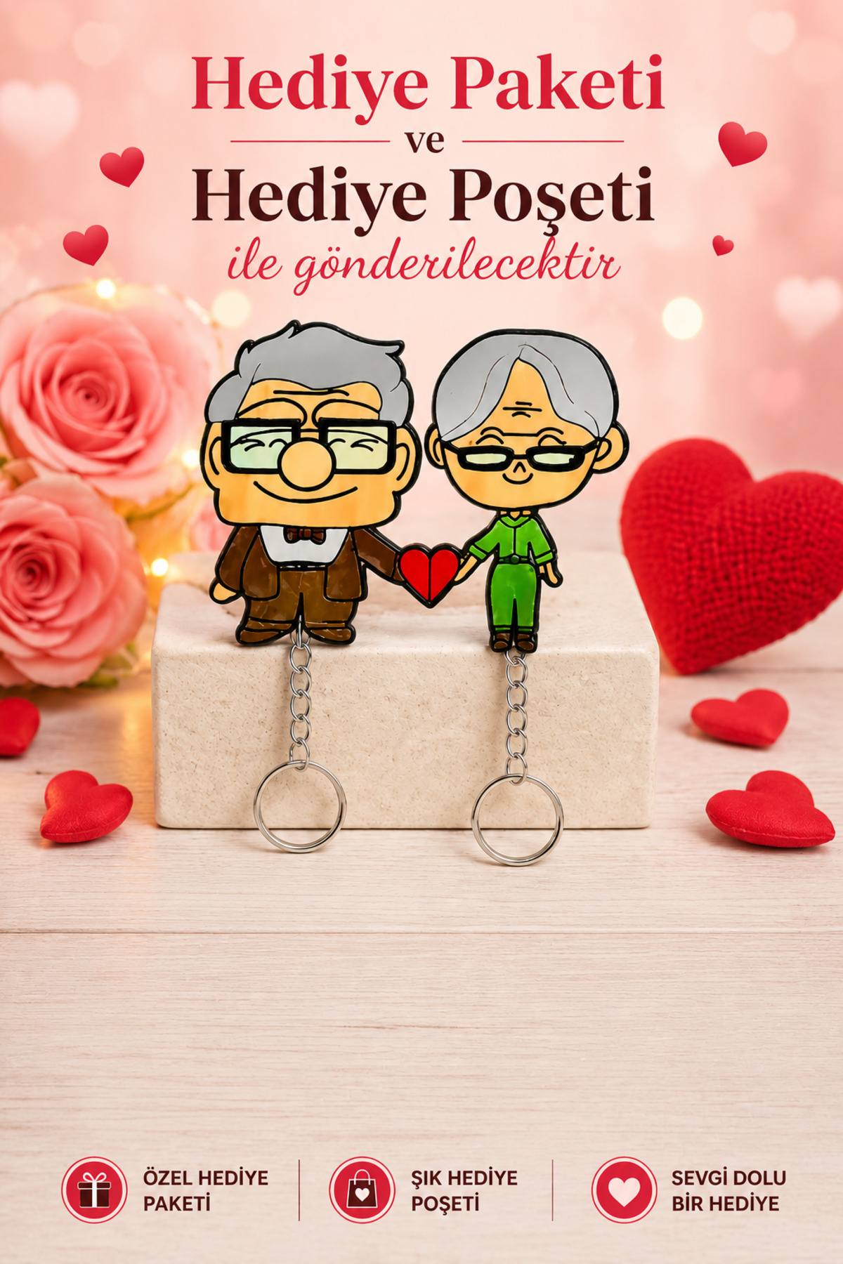 Double Lover Keychain Wooden 2pcs