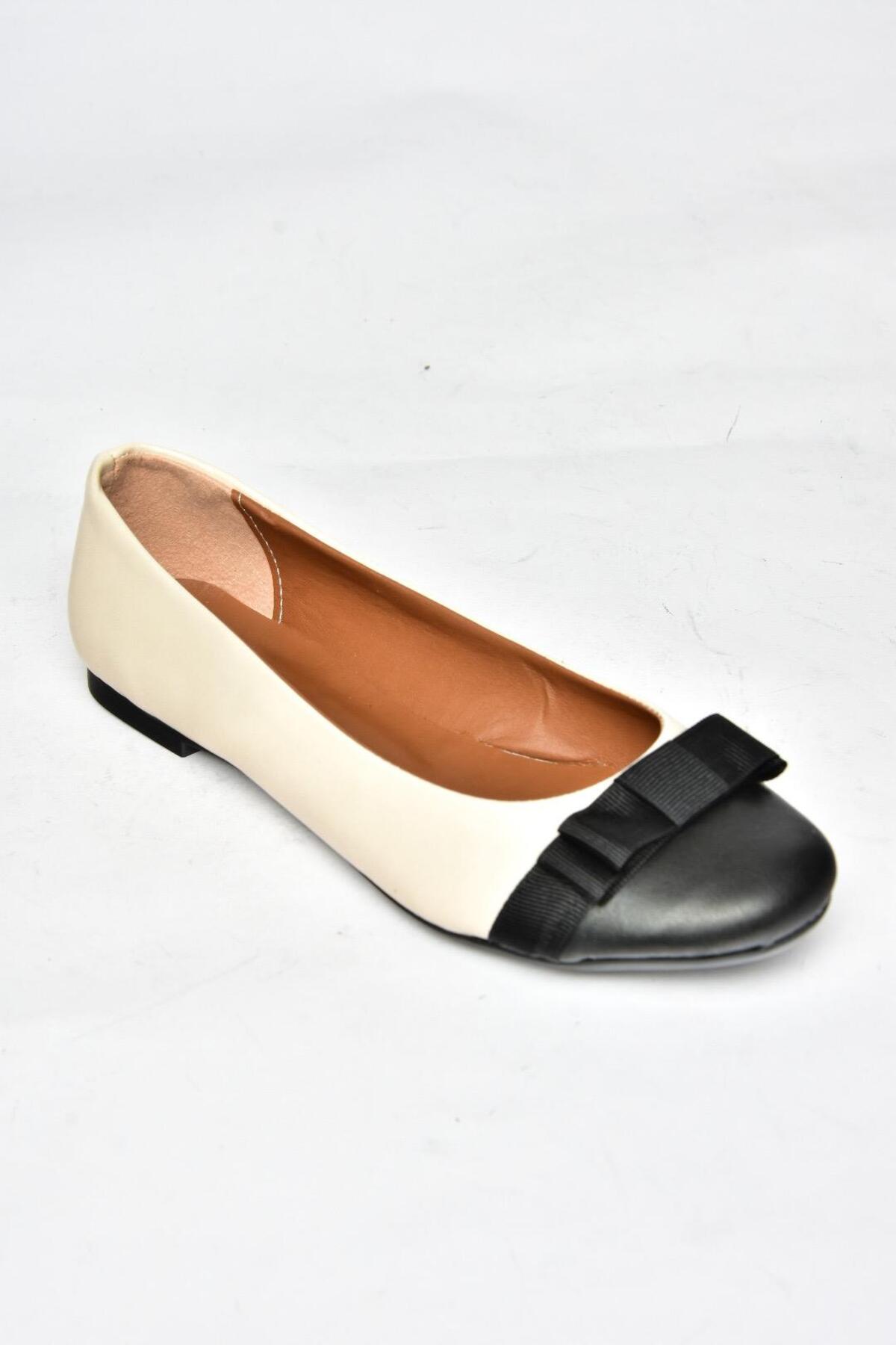 Fox Shoes Ten/Siyah Kadın Babet D726019509 görsel 4