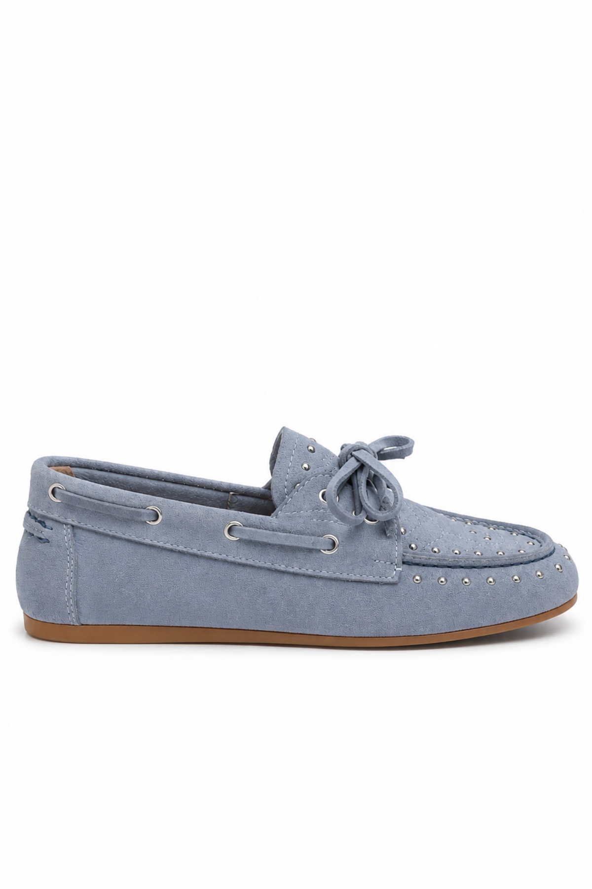 BonuStep Dusty Loafer Kadın Füme Mavi Hakiki Süet Kaymaz Termotaban Loafer Ayakkabı görsel 3