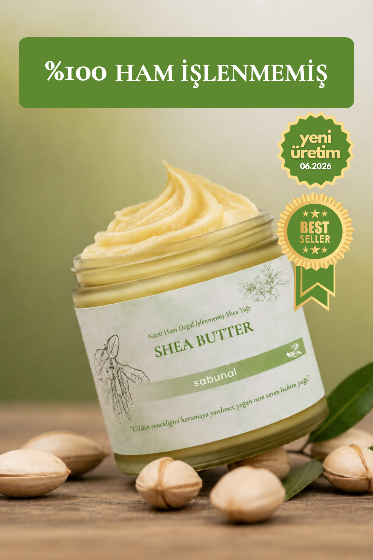 Shea Yağı - Soğuk Sıkım Ham Işlenmemiş Raw Virgin Shea Butter 100 gr — S24SHEA03