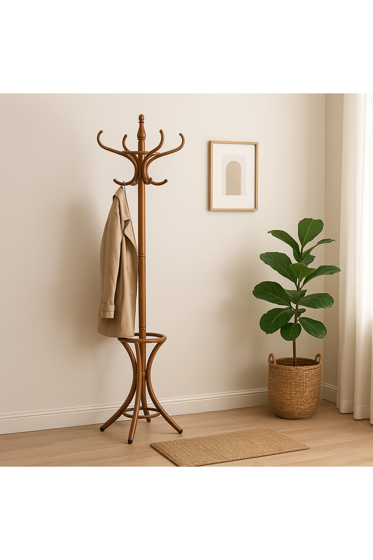 Handy Mate Dorya Classic 12-Piece Wooden Hanger Walnut