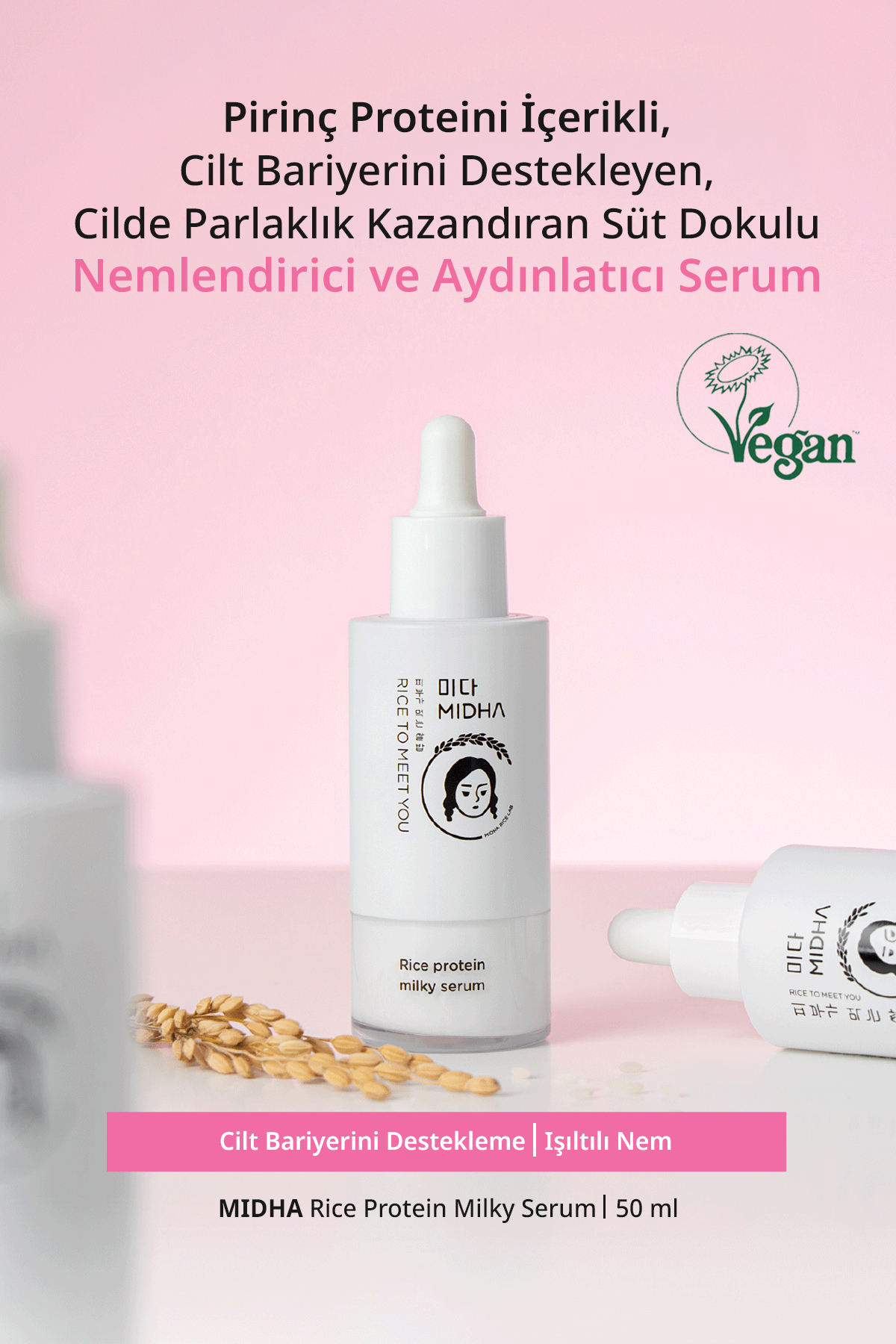 MIDHA Pirinç Proteini İçeren Cilde Parlaklık Kazandıran Nemlendirici Serum MIDHA Rice Protein Milky Serum — MIDHA-RICE-PROTEIN-SERUM30