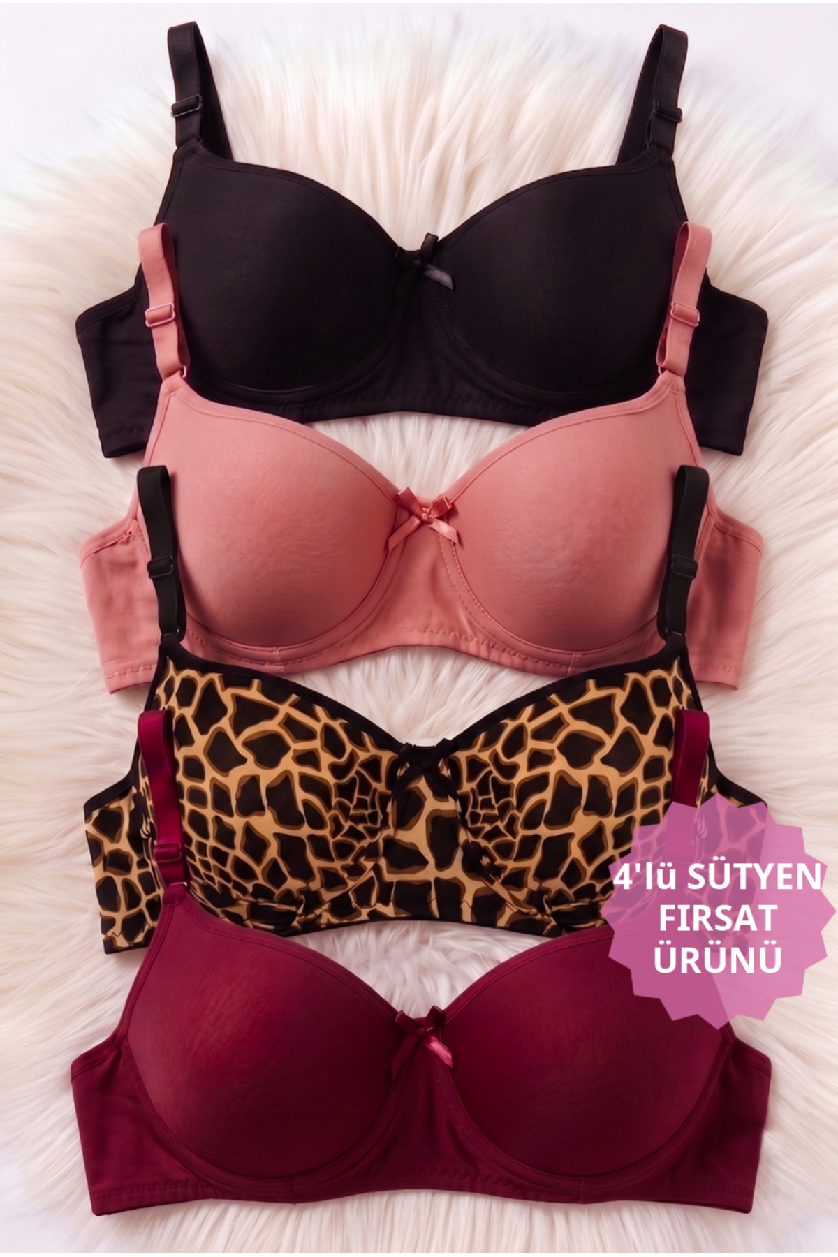 Women's Stranded Unfilled Unsupported 4-Pack Bra Set