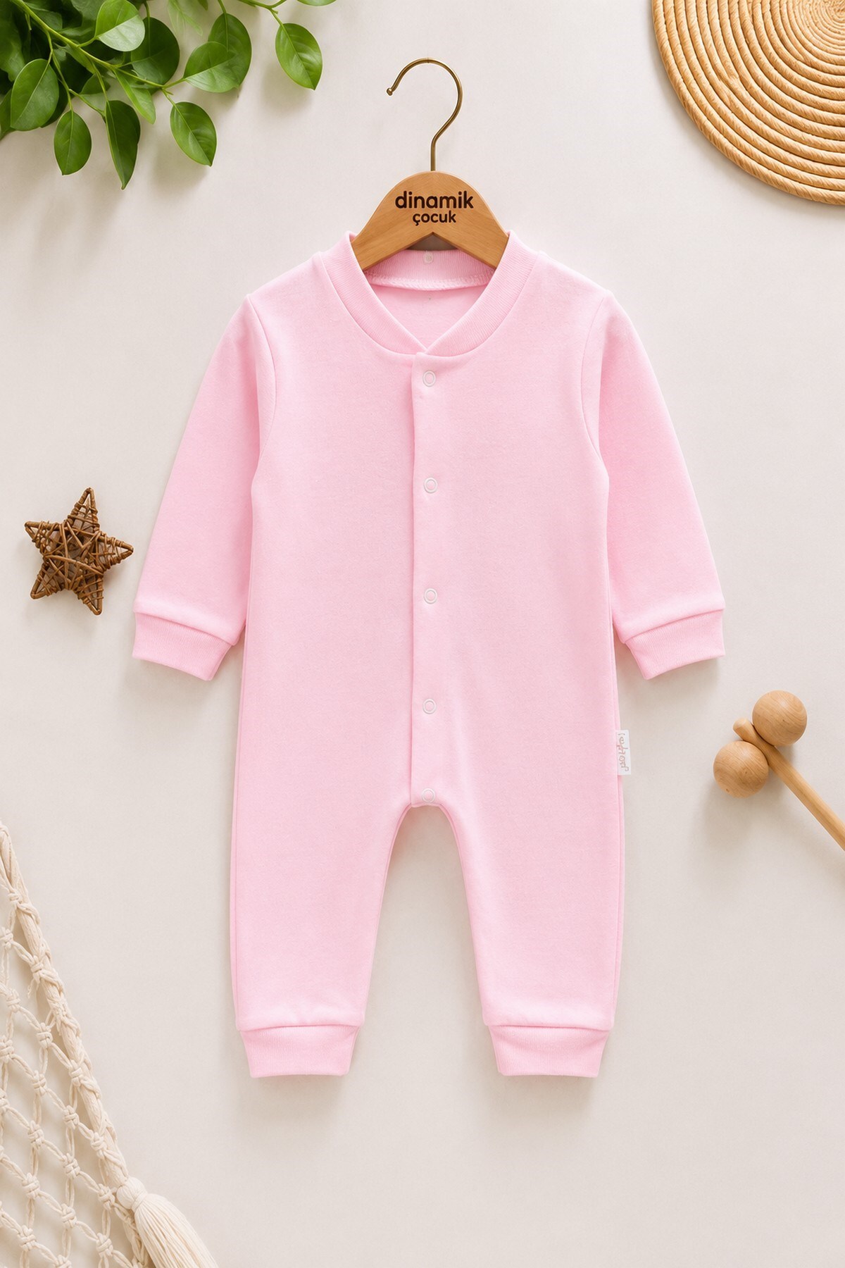 Newborn Baby Solid Color Snap Fastener Unisex Baby Jumpsuit 100% Cotton Flexible 1-3-6Month