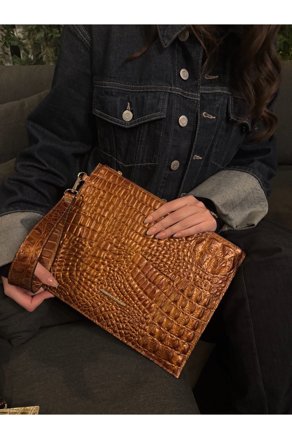 Sun collections Hakiki Deri iPad Clutch Çanta görsel 4
