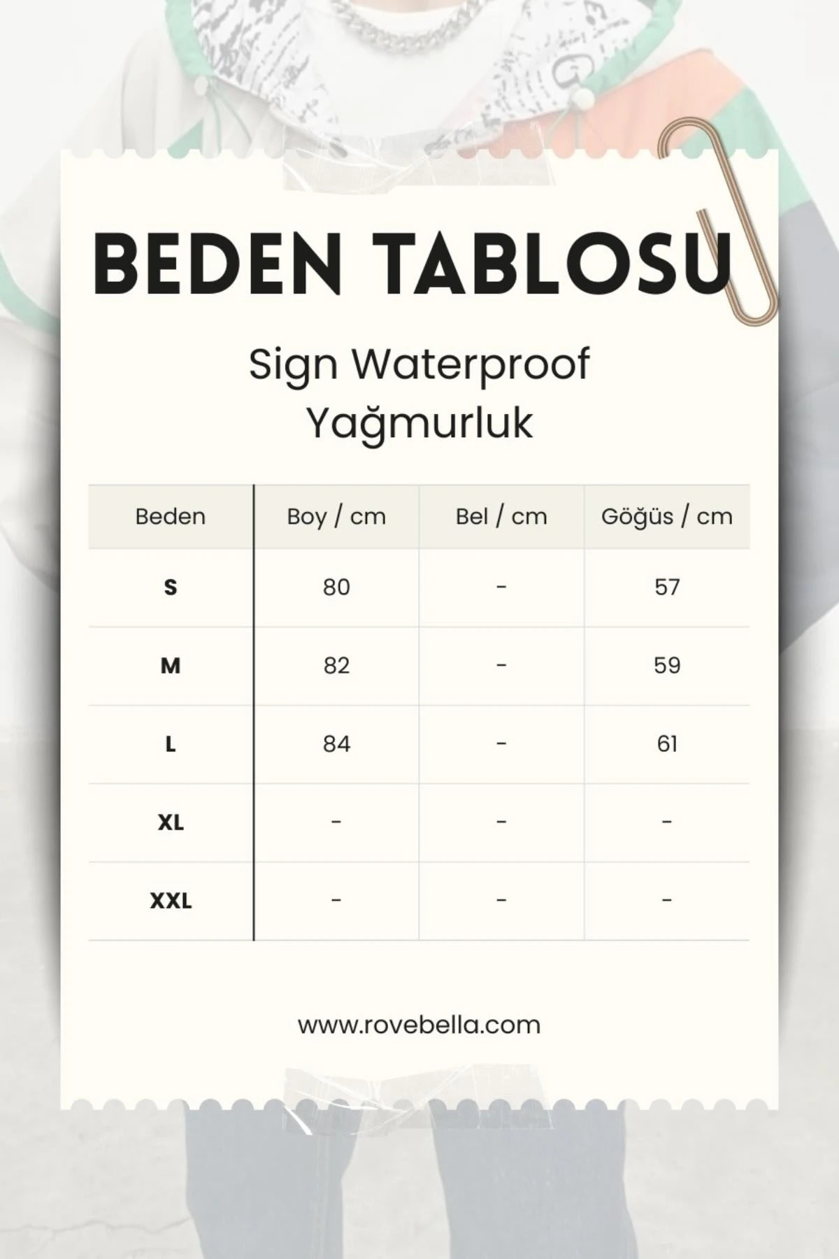 Rovebella Sign Waterproof Yağmurluk görsel 5