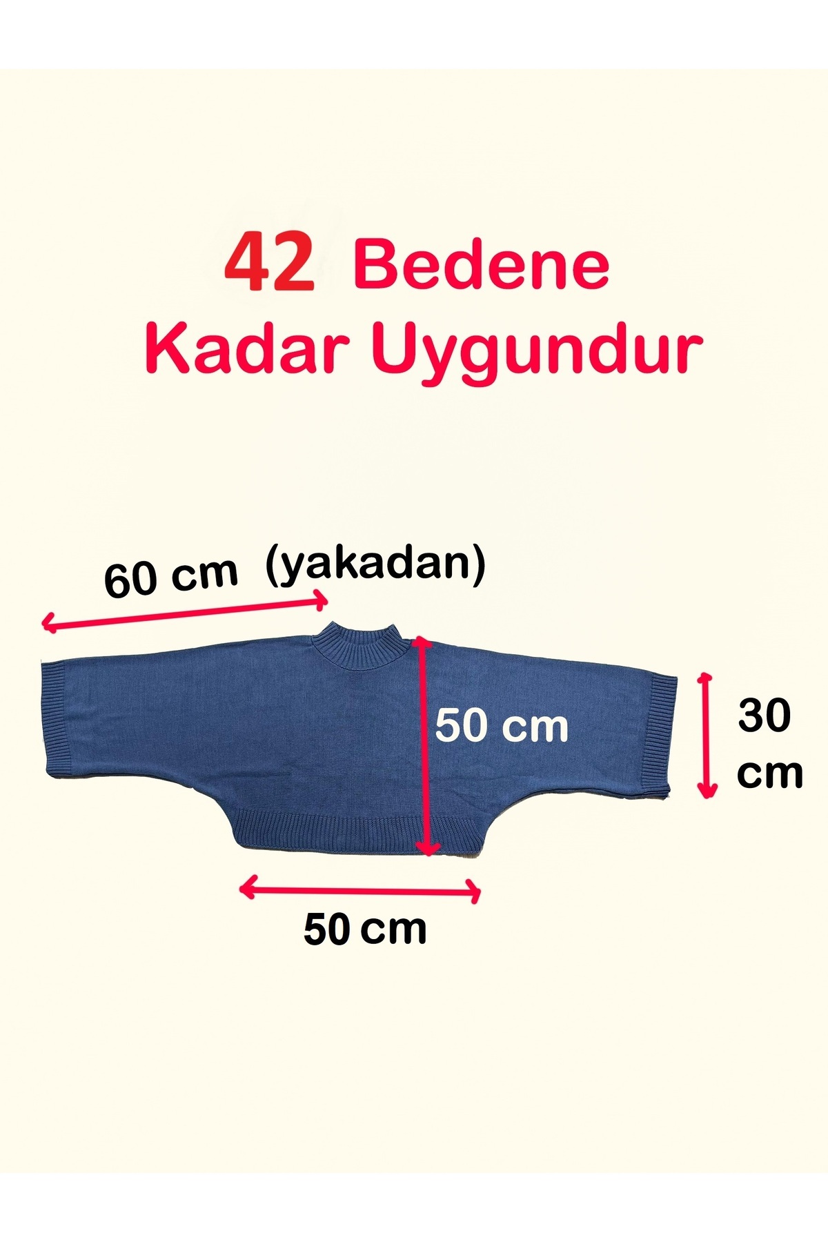 Genel Markalar Kadın Haki Yarasa Kol Kazak görsel 3