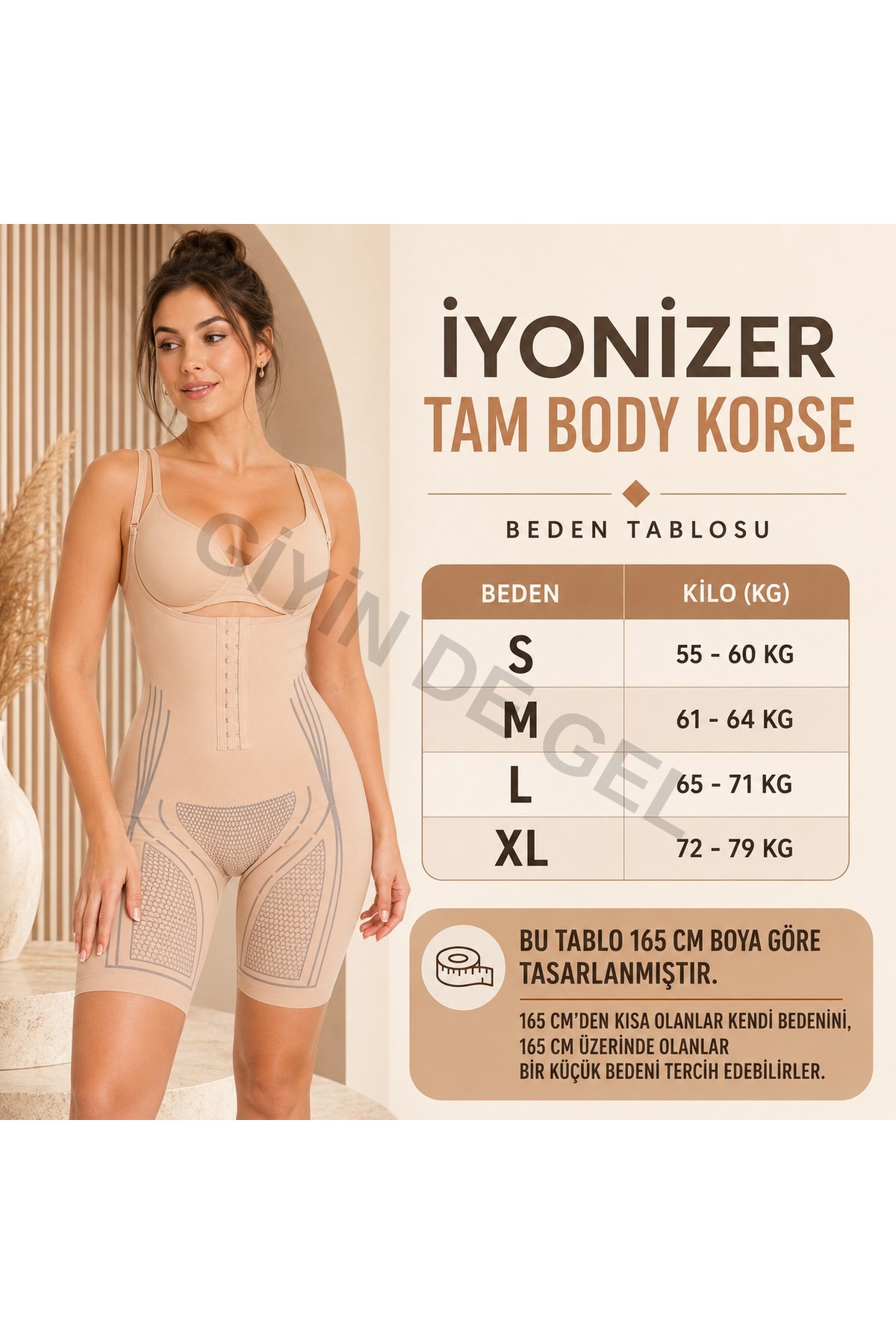 giyindegel Body Korse Göğüs Altı Kopçalı İnce Görünüm Karın Sıkılaştırıcı Basen Şekillendirici Şortlu SİYAH Rengi görsel 3