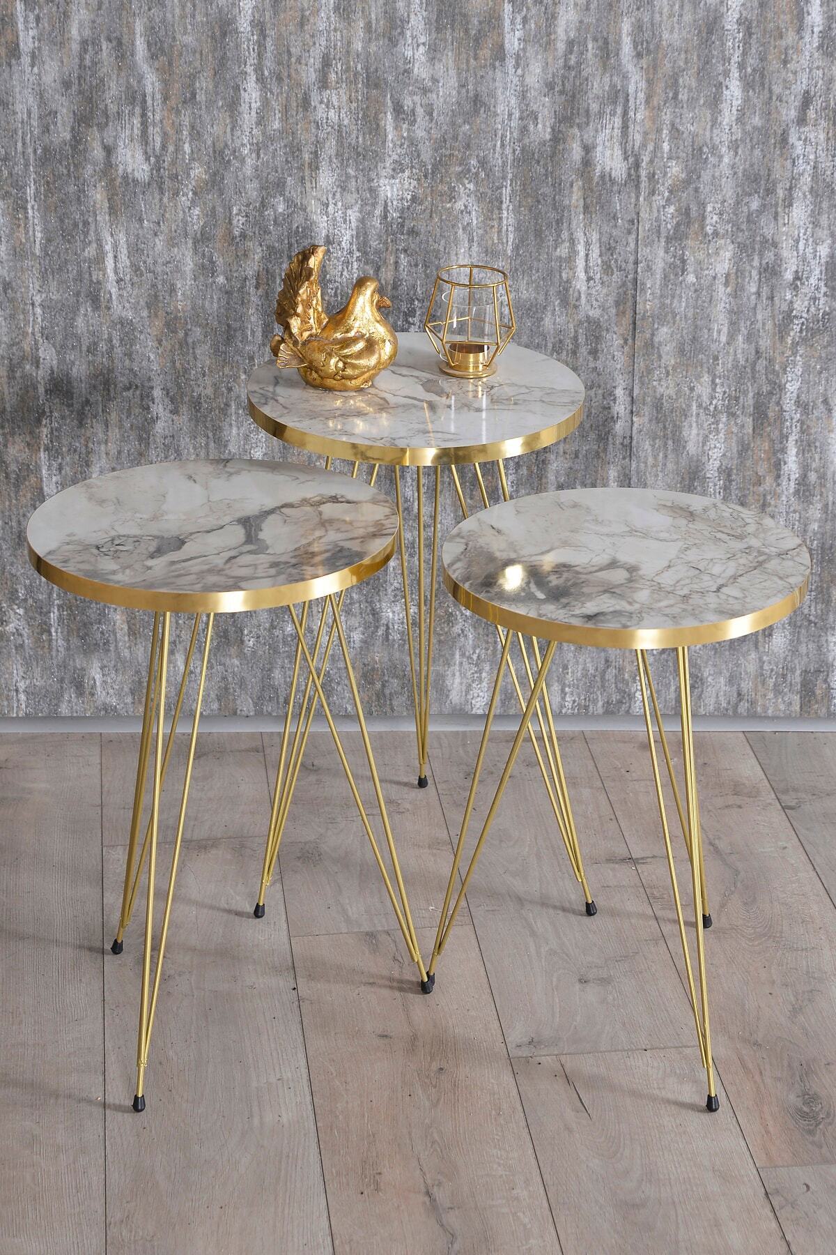 Zigon Sehpa Gold Efes Tel görsel 2