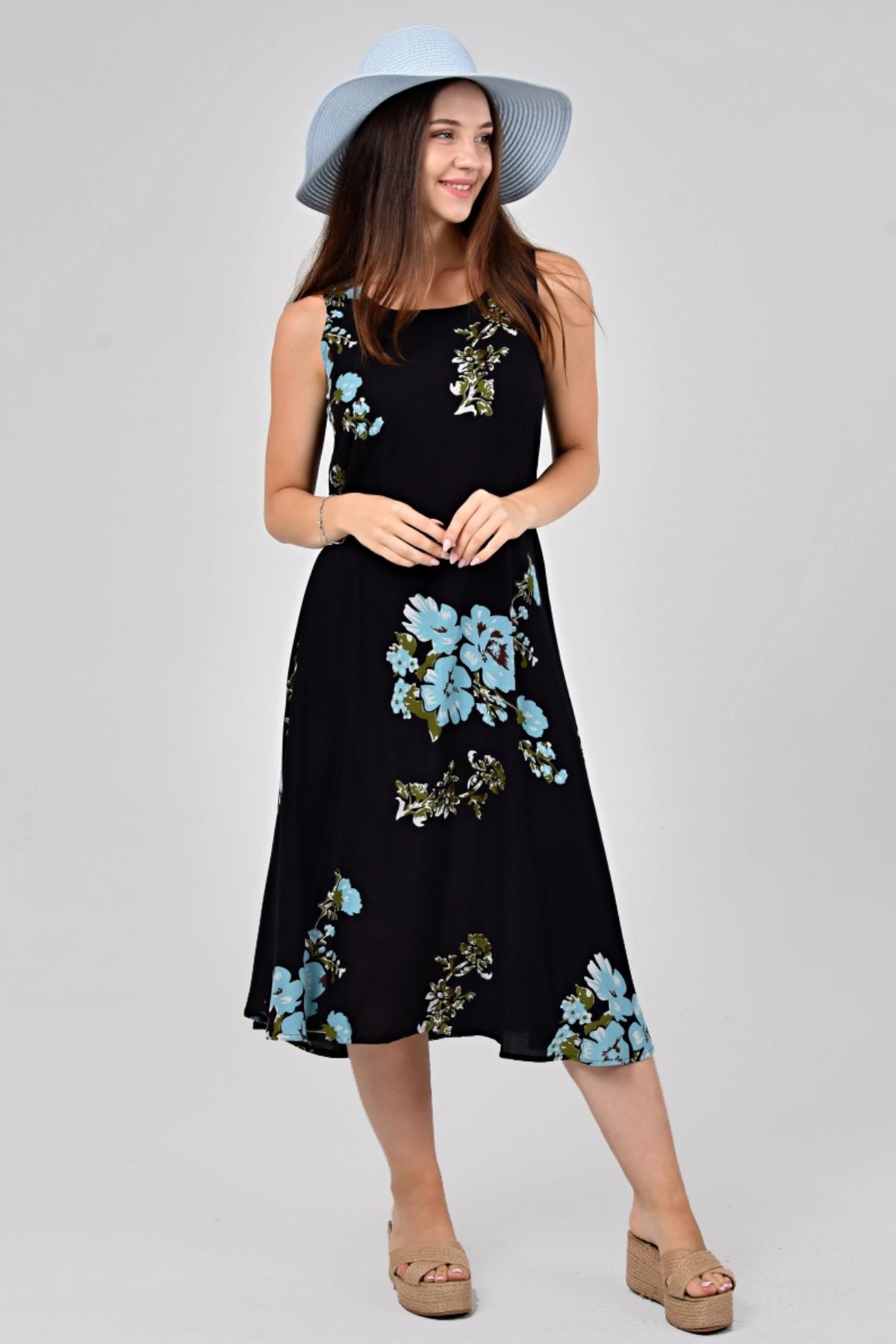 LİKAPA Summer Sleeveless Viscose Dress 2691