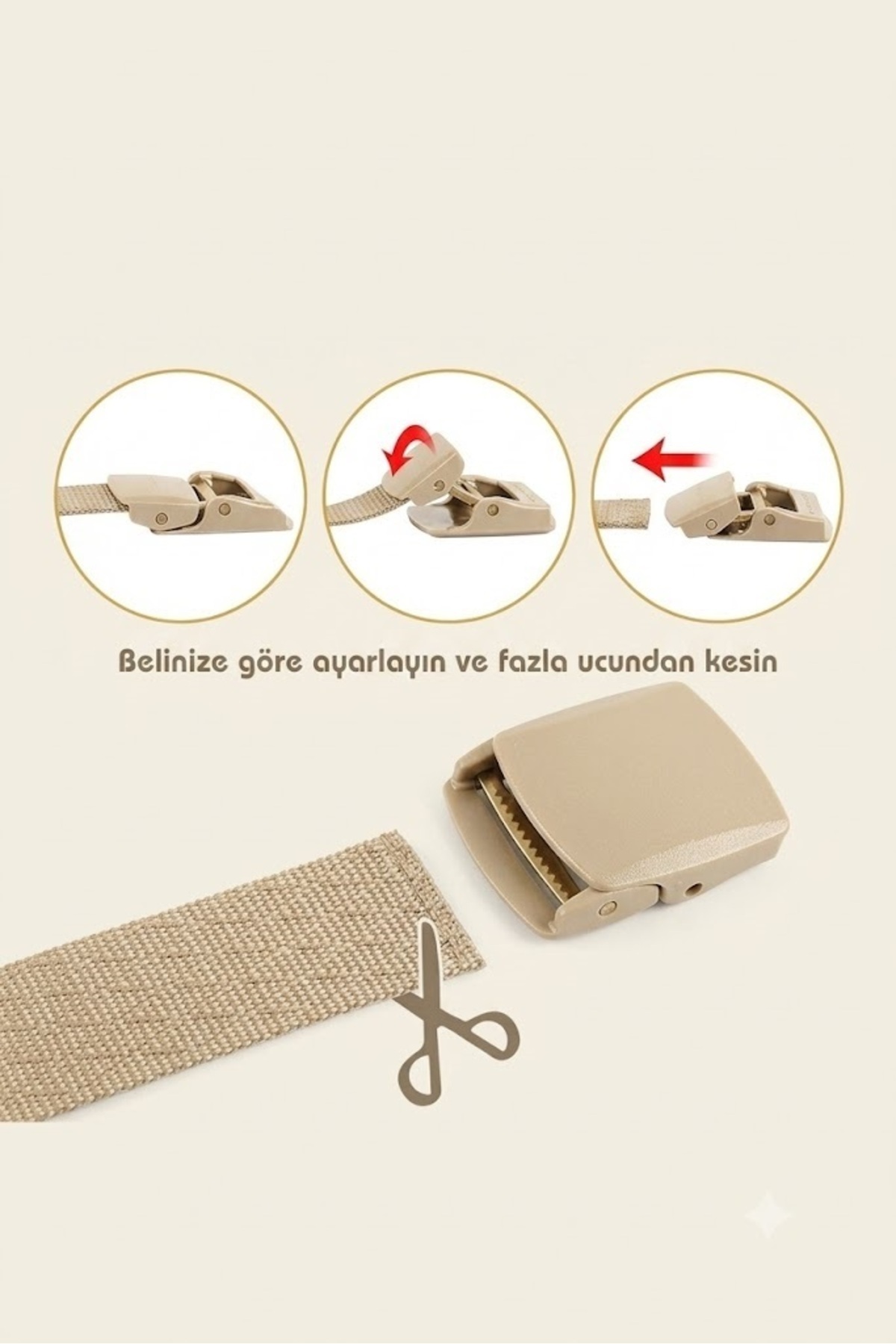 aksoy tactical Taktik Anti Alerjik Plastik Tokalı Bez Kemer görsel 2