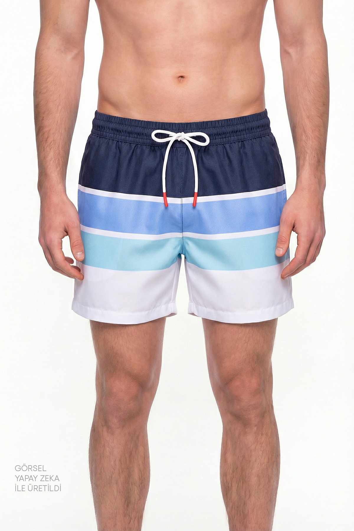 Penti Men's Color Block Striped Swim Shorts