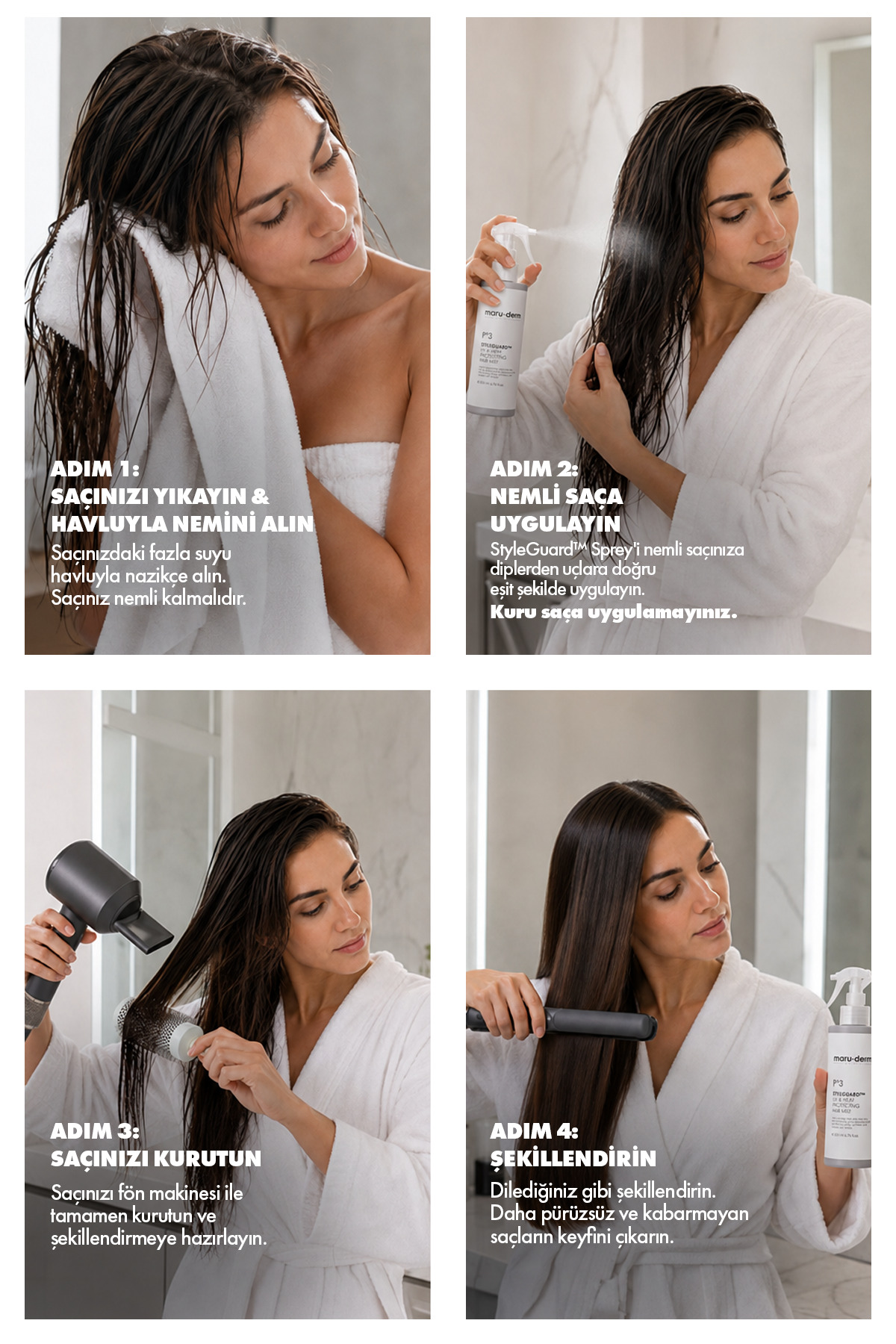 StyleGuard™ UV & Isı Koruyucu Saç Spreyi – Güneş ve Isı Koruyucu Hair Mist 200 ML — 8682397033551 — تصویر 2 از 6