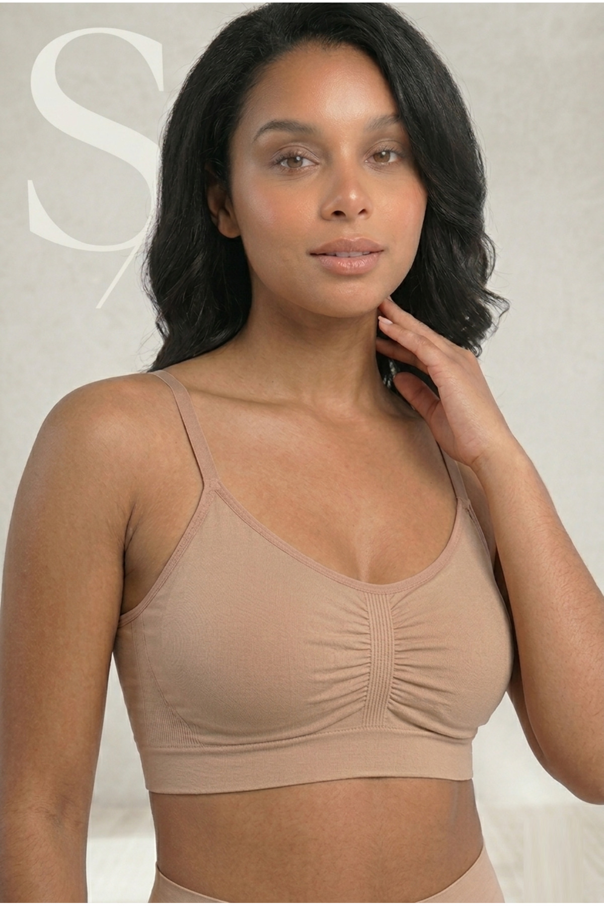 MİSTİRİK Pisun Model Ip Ayar Askılı Toparlayıcı Pedli Örme Dikişsiz Sıkılaştıran Sütyen Korse Ten Renk görsel 5