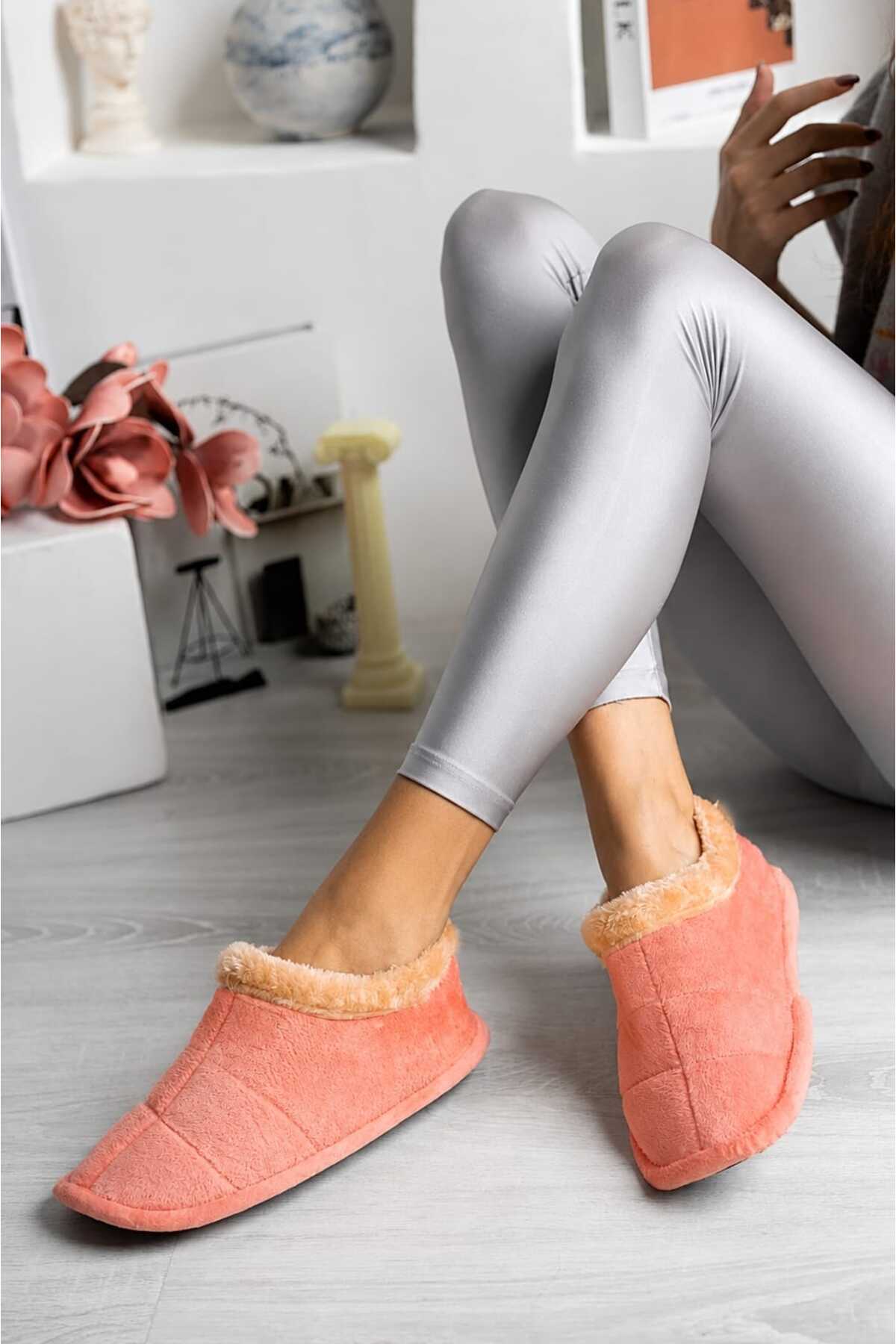 Slipcat Unisex Peluş Içi Yünlü Kışlık Panduf Ev Pandufu görsel 3