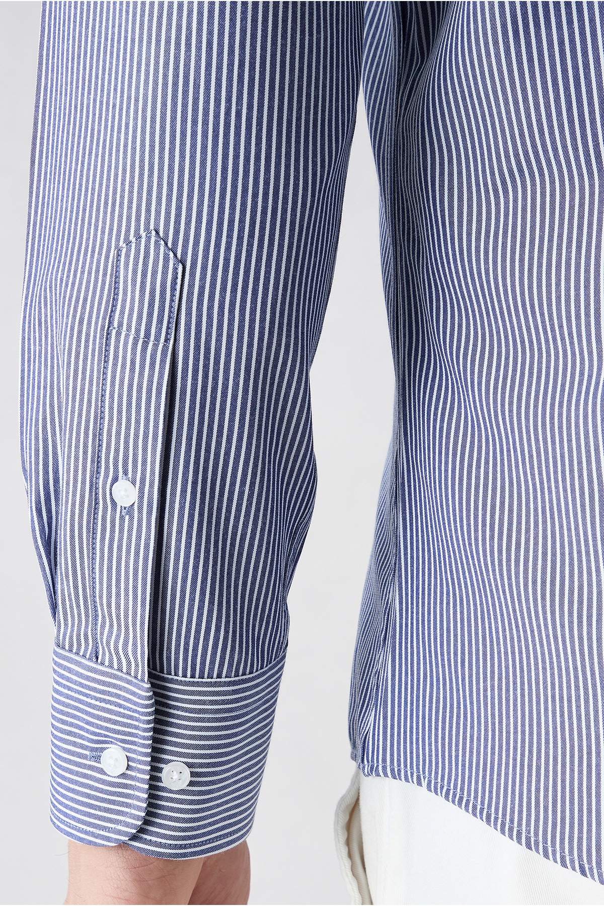 Kiğılı Uzun Kol Slim Fit Çizgili Klasik Yaka Pamuklu Kolay Ütülenebilir Gömlek görsel 4