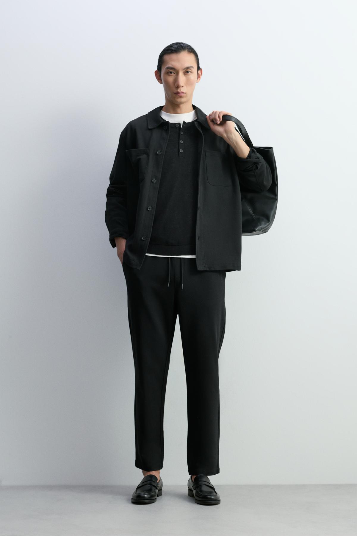 Textured jogger pants