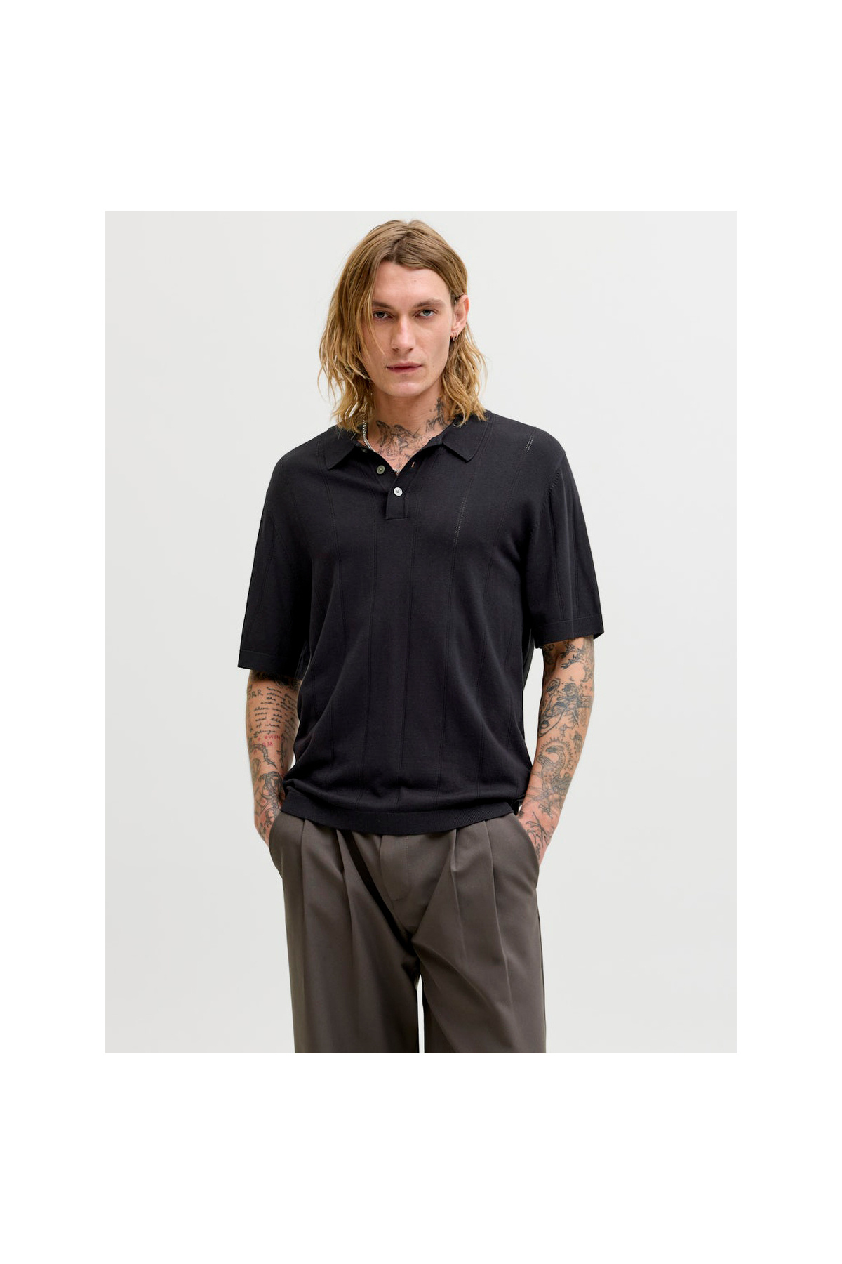 پولو شرت مردانه مشکی طرح William Structure (12291042-B) جک اند جونز پولوشرت Jack & Jones