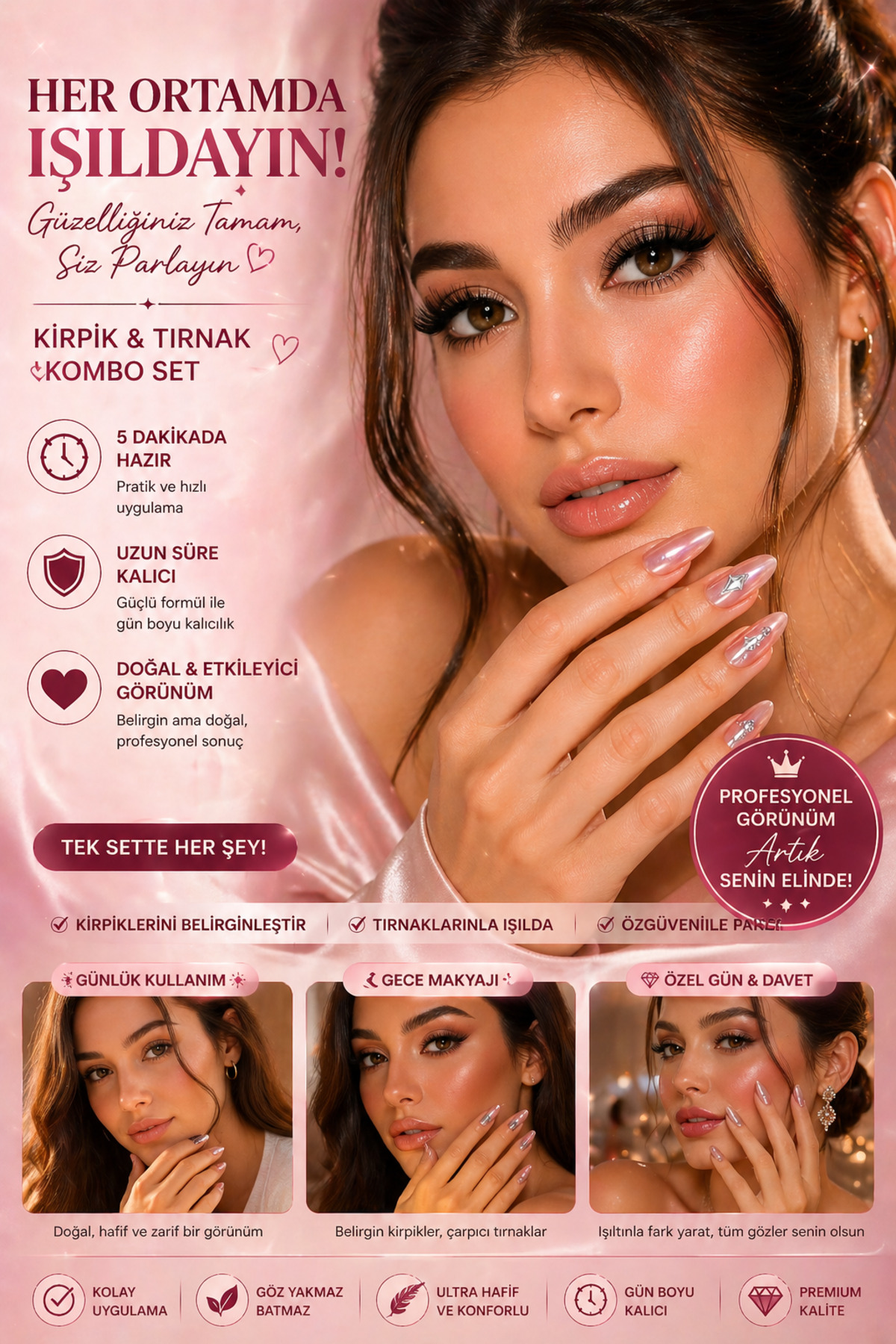 Alara’nın Güzellik Kombini 280 Demet 30D 40D Takma Kirpik Seti + 12’li Cat Eyes Takma Tırnak (Bond & Seal Dahil) Full Set — ALR-GUZ-KONBIN-01 — تصویر 3 از 7
