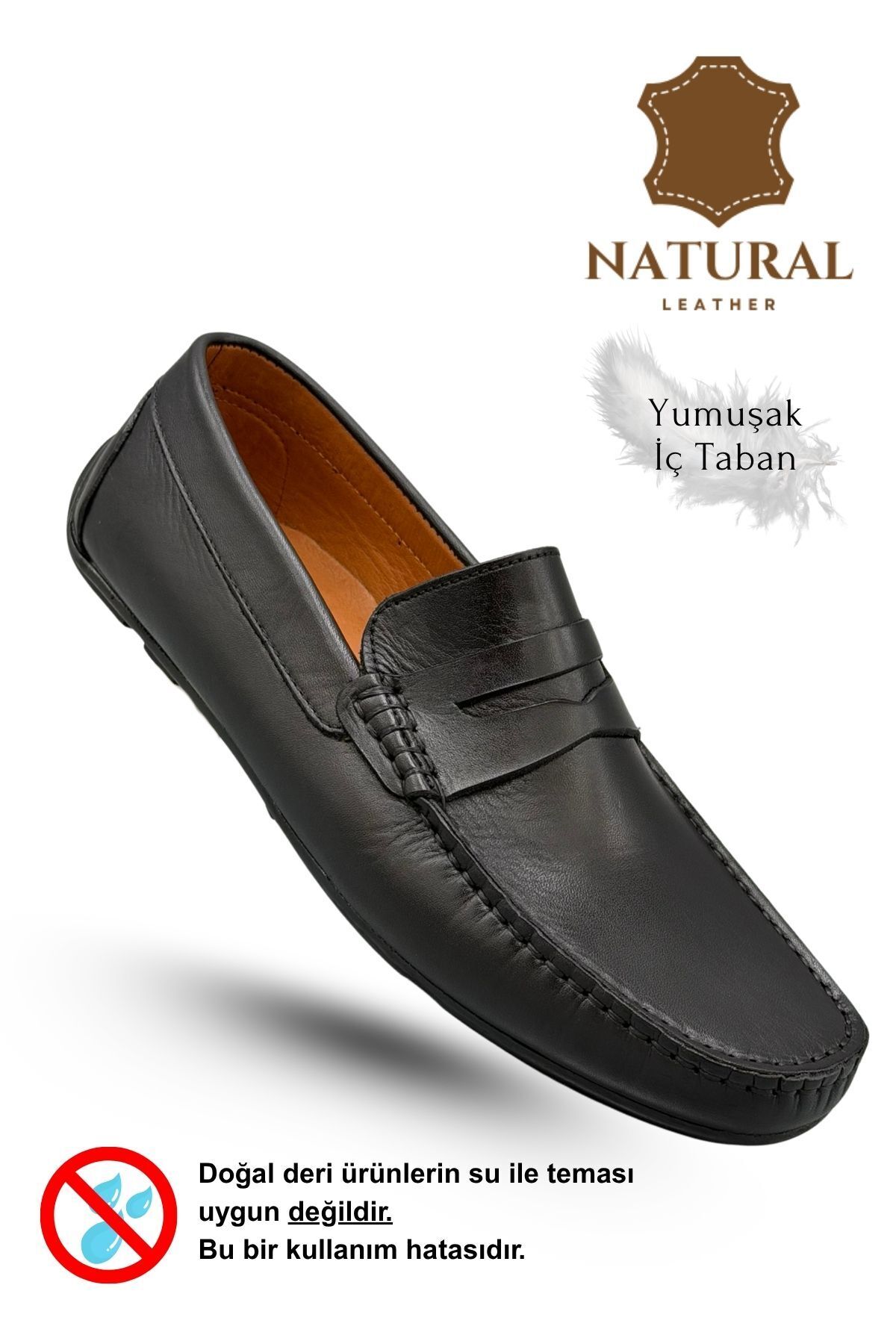 sermoda Erkek Loafer - Hakiki Deri Rok Loafer Erkek Ayakkabı Siyah görsel 7