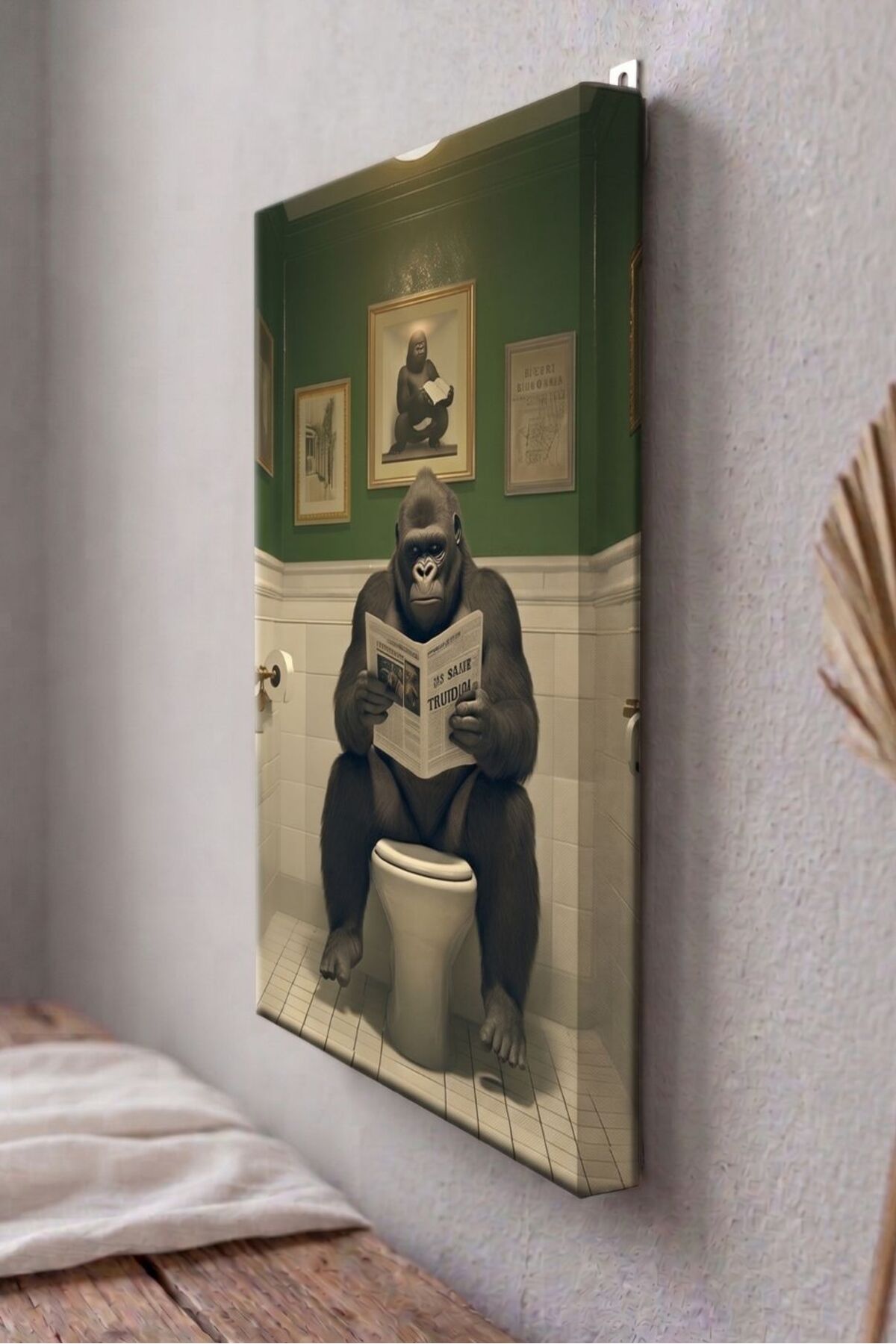 MODERN DESIGN WITH CANVAS TABLE ANIMAL PATTERN (GORILLA) FOR BATHROOM AND KITCHEN |TKDKKNVSTB