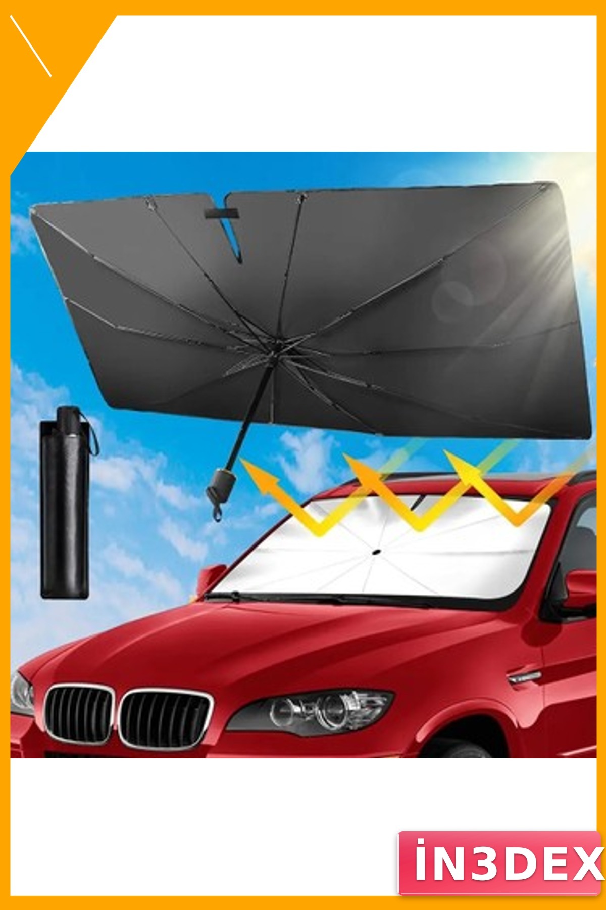 Oto Güneşlik Şemsiye Tüm Sedan SUV Hatchback Araçlar İçin 145x79 cm