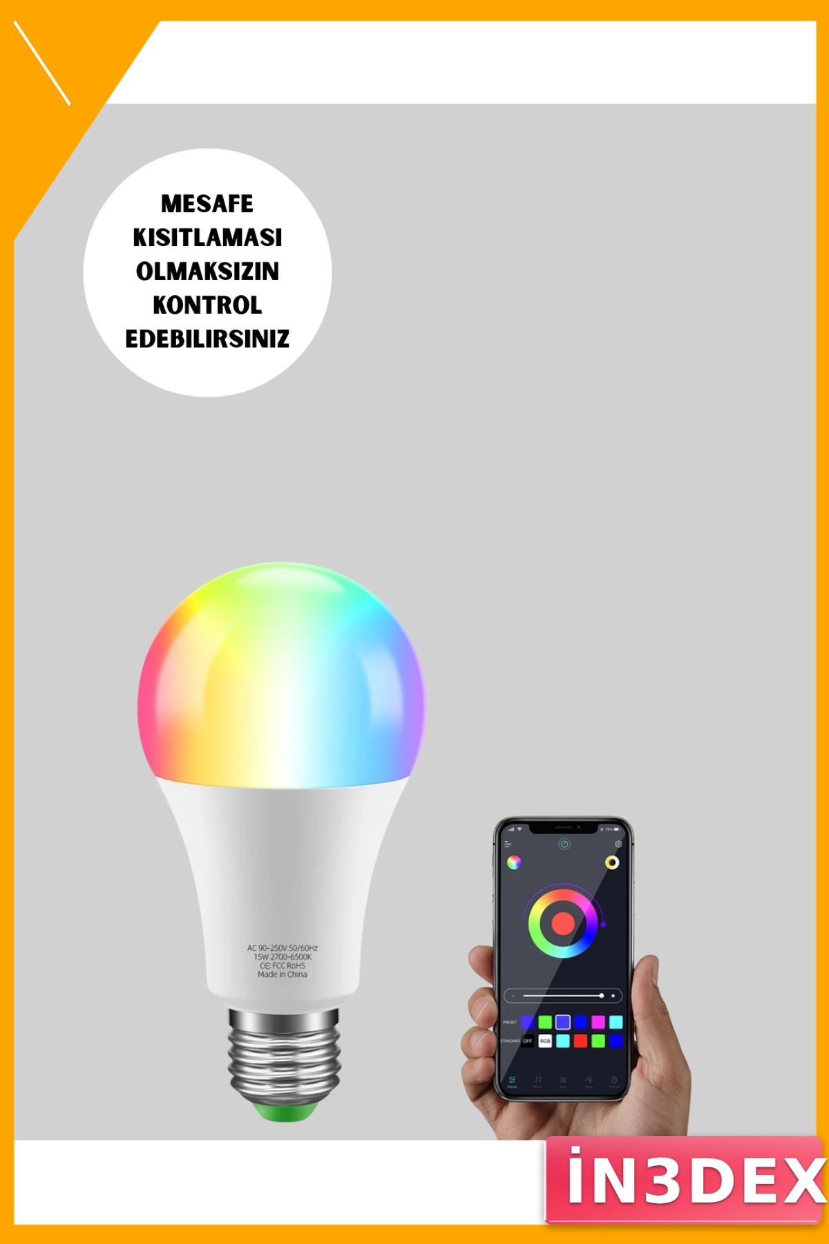Akıllı LED Ampul 9W RGBW Beyaz Işık Renk Ayarlı Wi-Fi