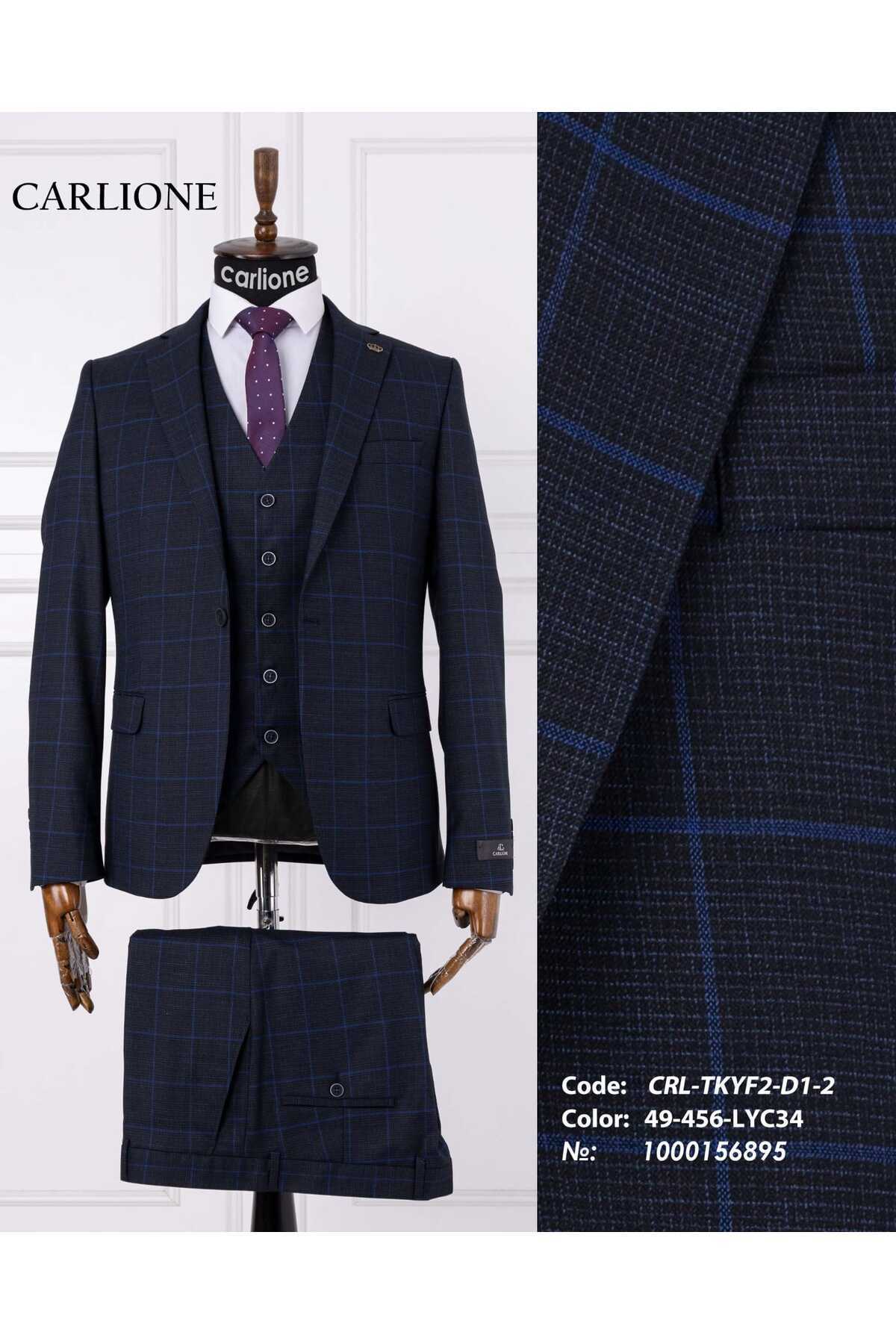 کت و شلوار مردانه – Slim Fit Premium Classic Elegance — سرمه‌ای 49-456-LYC34 — تصویر 5 از 5